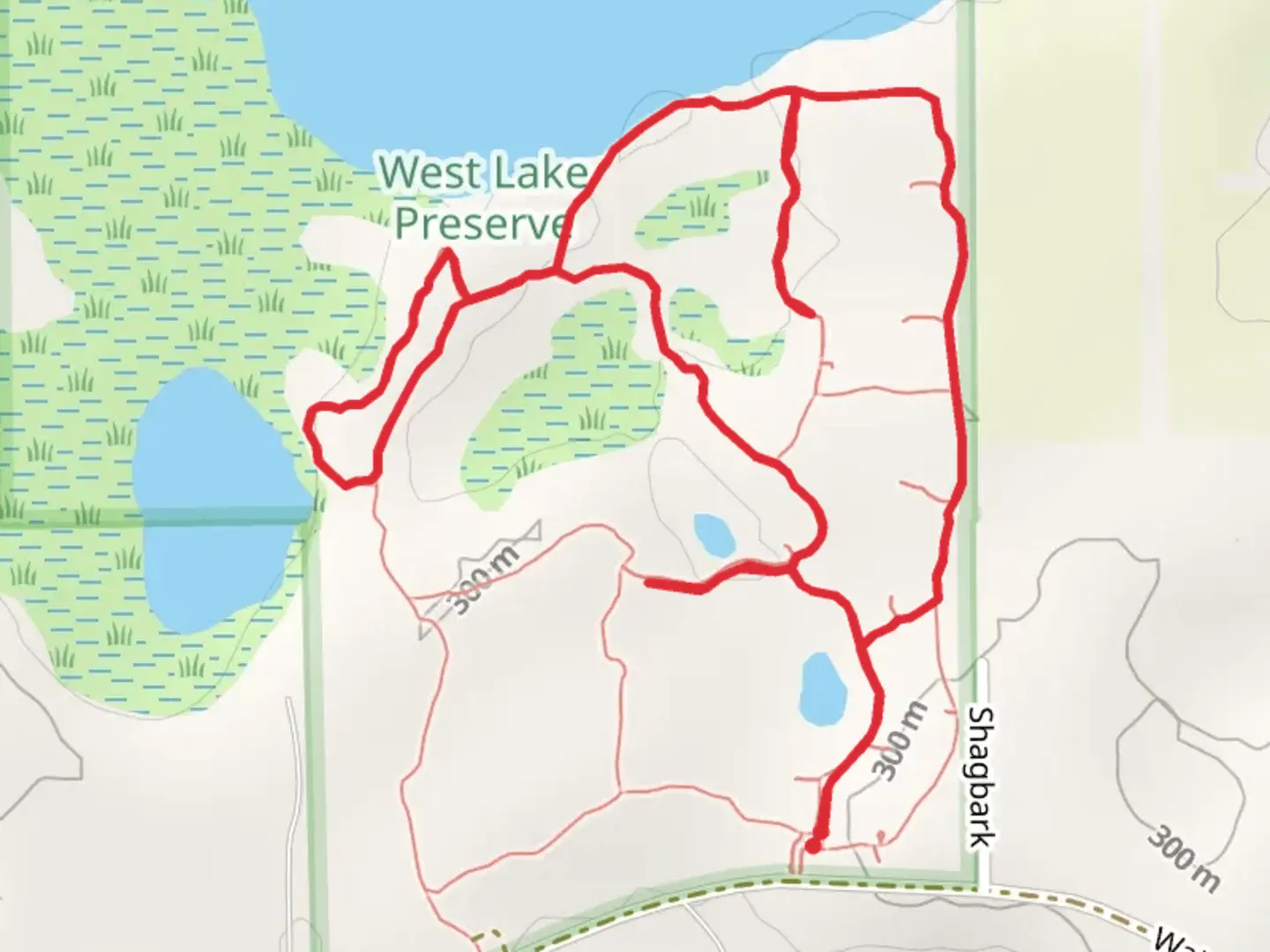 An image depicting the trail West Lake Overlook Loop and its surrounding area.