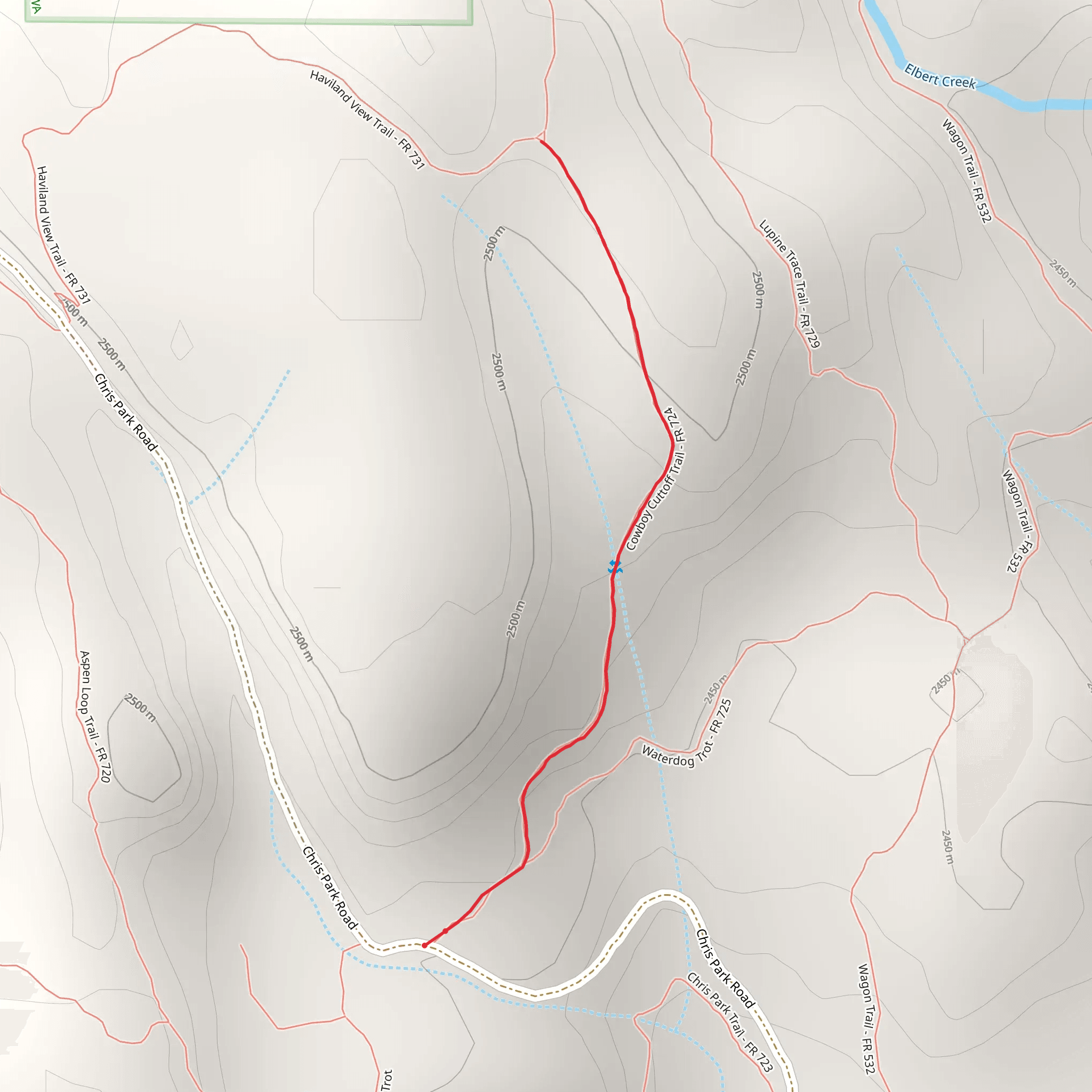 Cowboy Cuttoff Trail mobile static map