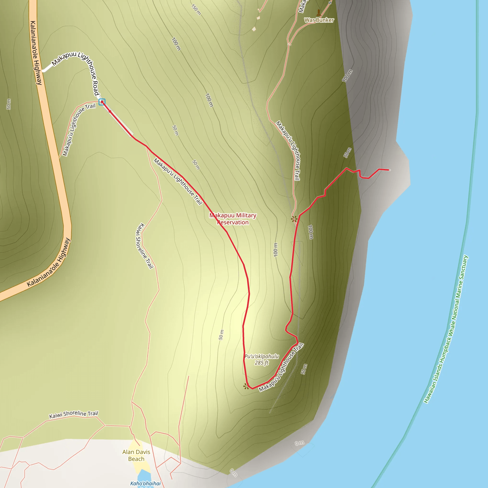 Puʻuʻokīpahulu Point via Makapu’u Lighthouse Trail mobile static map