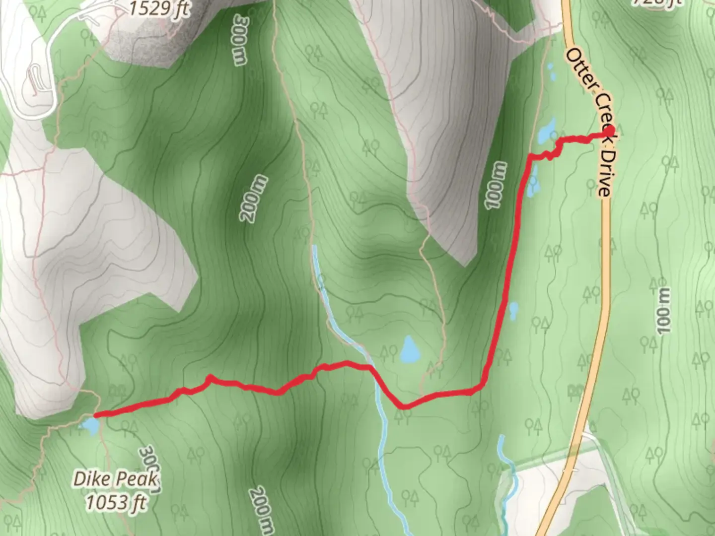 An image depicting the trail Trail along Canon Brook and its surrounding area.