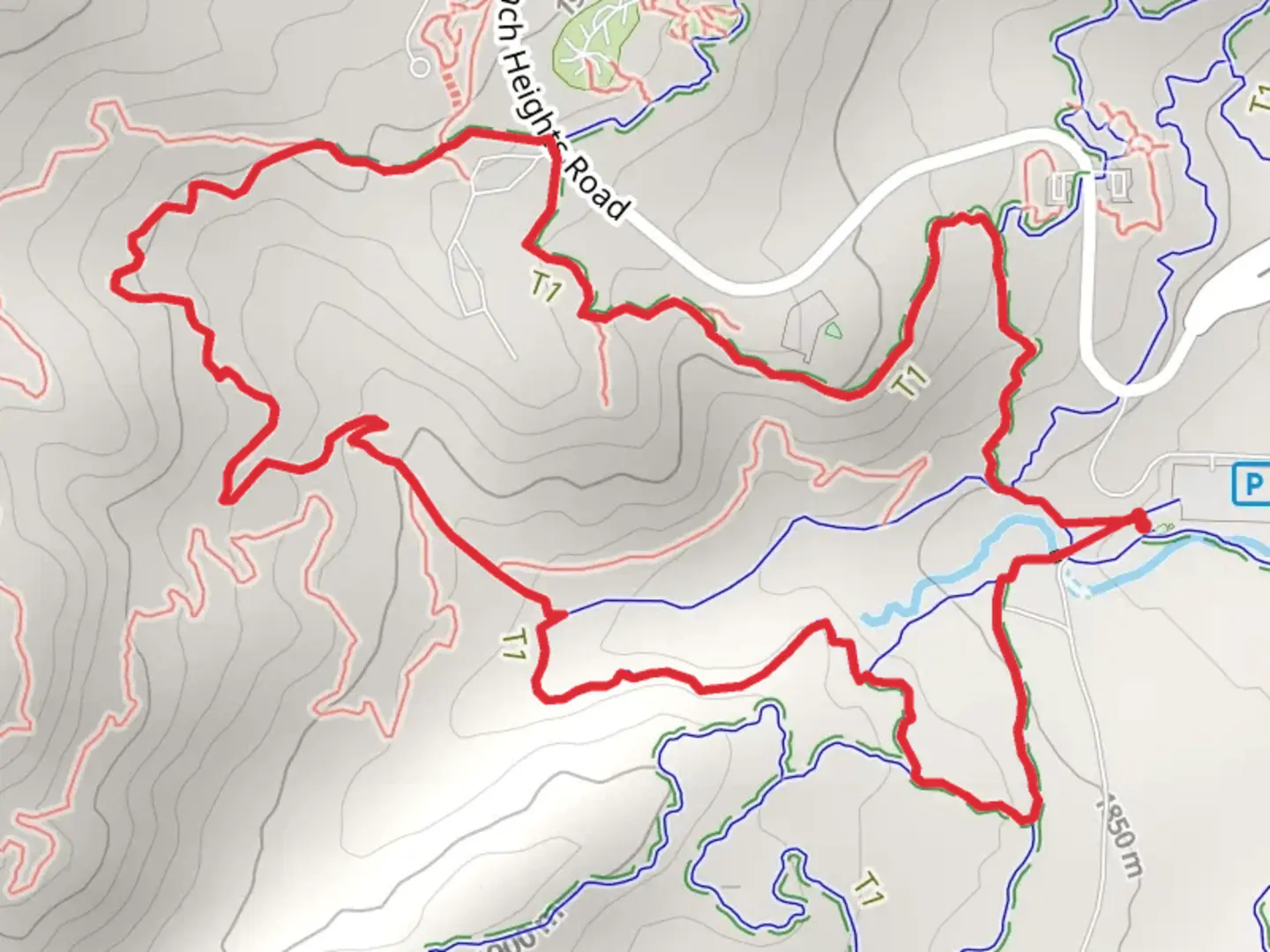 An image depicting the trail Coyote Run, Boulder Run and Medicine Wheel Loop and its surrounding area.