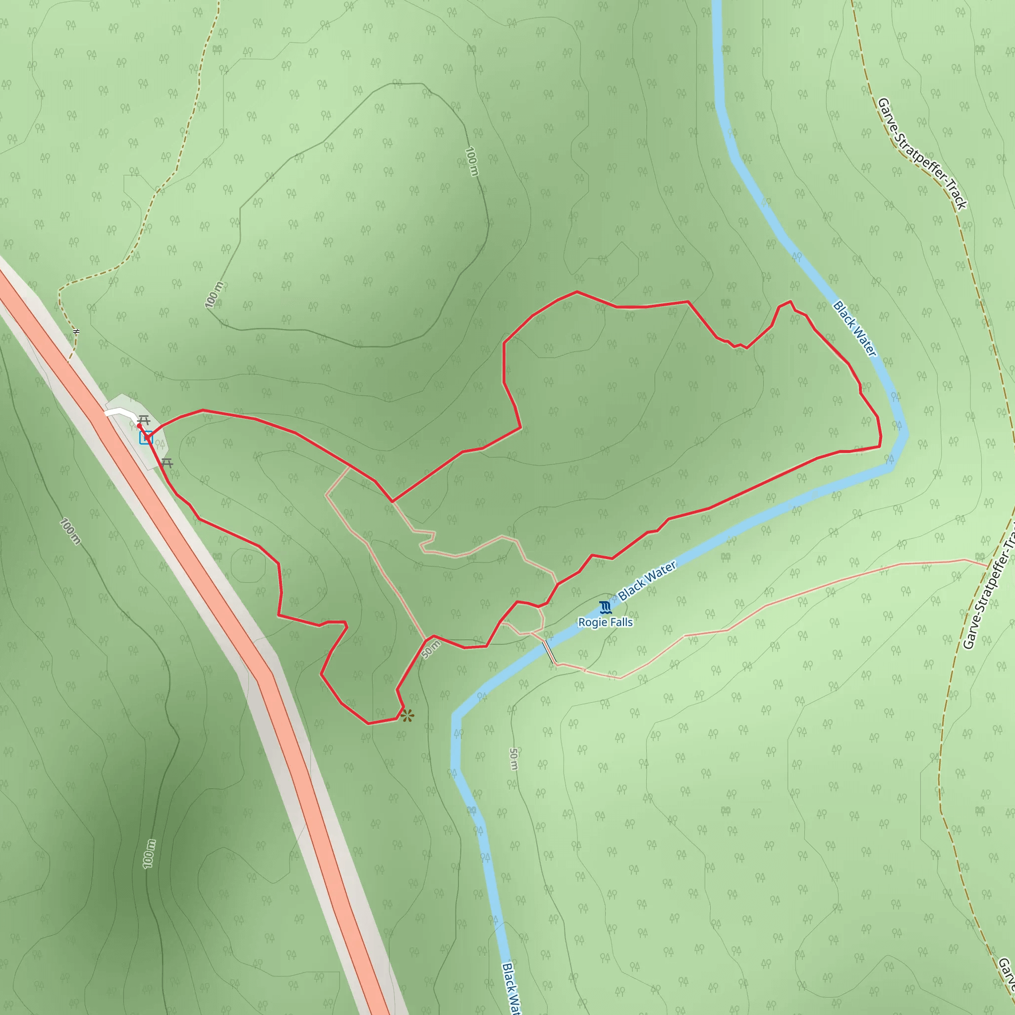 Rogie Falls via Riverside Loop mobile static map