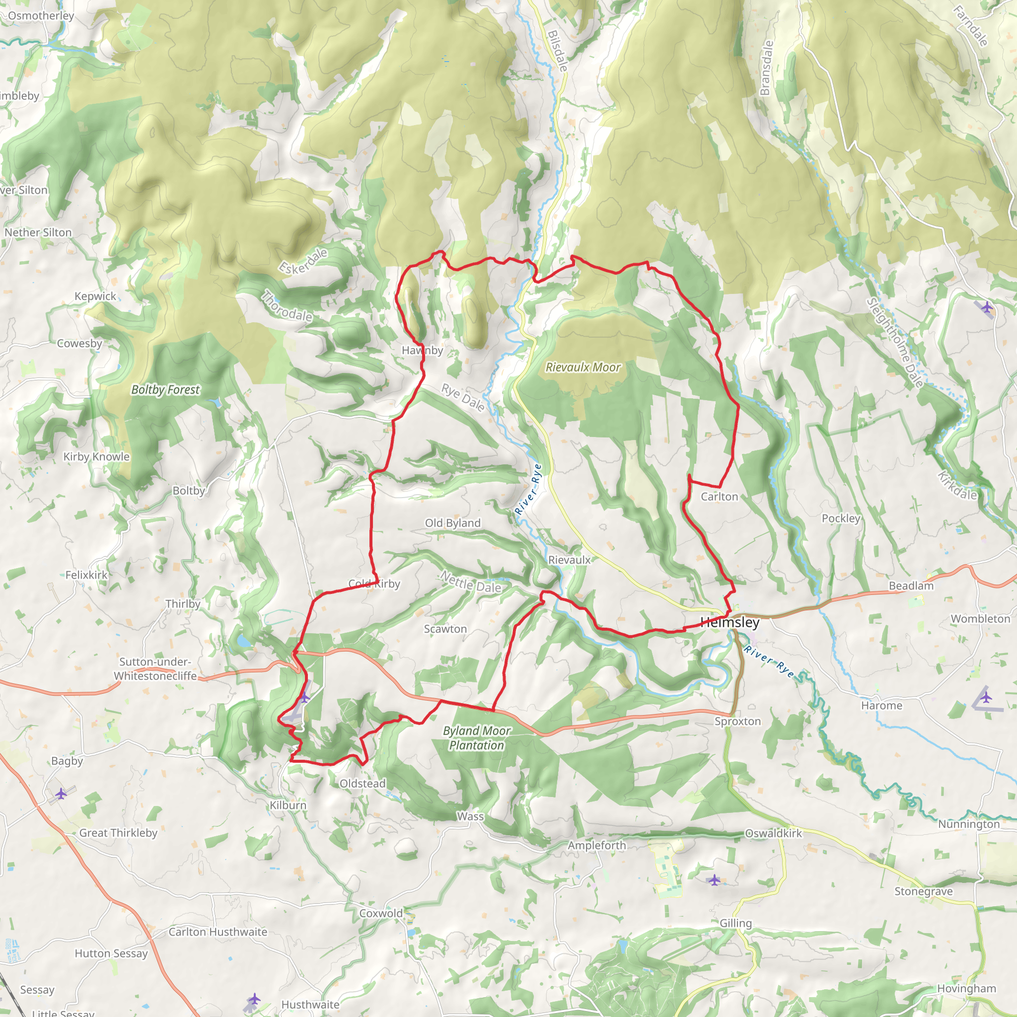 White Horse and Helmsley Moor Loop mobile static map