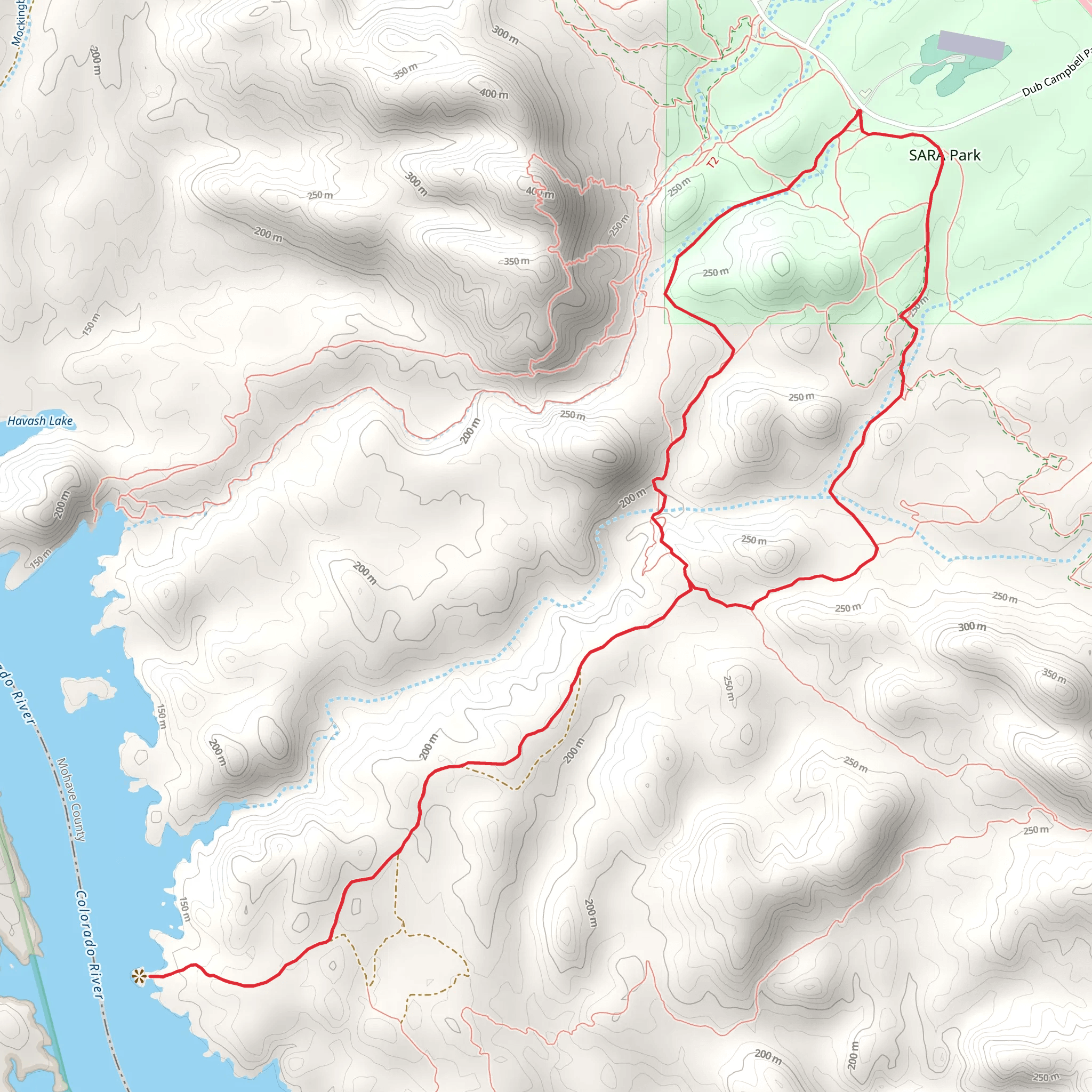 Beer Bottle, Pilot Rock and Watershed Loop Trail mobile static map