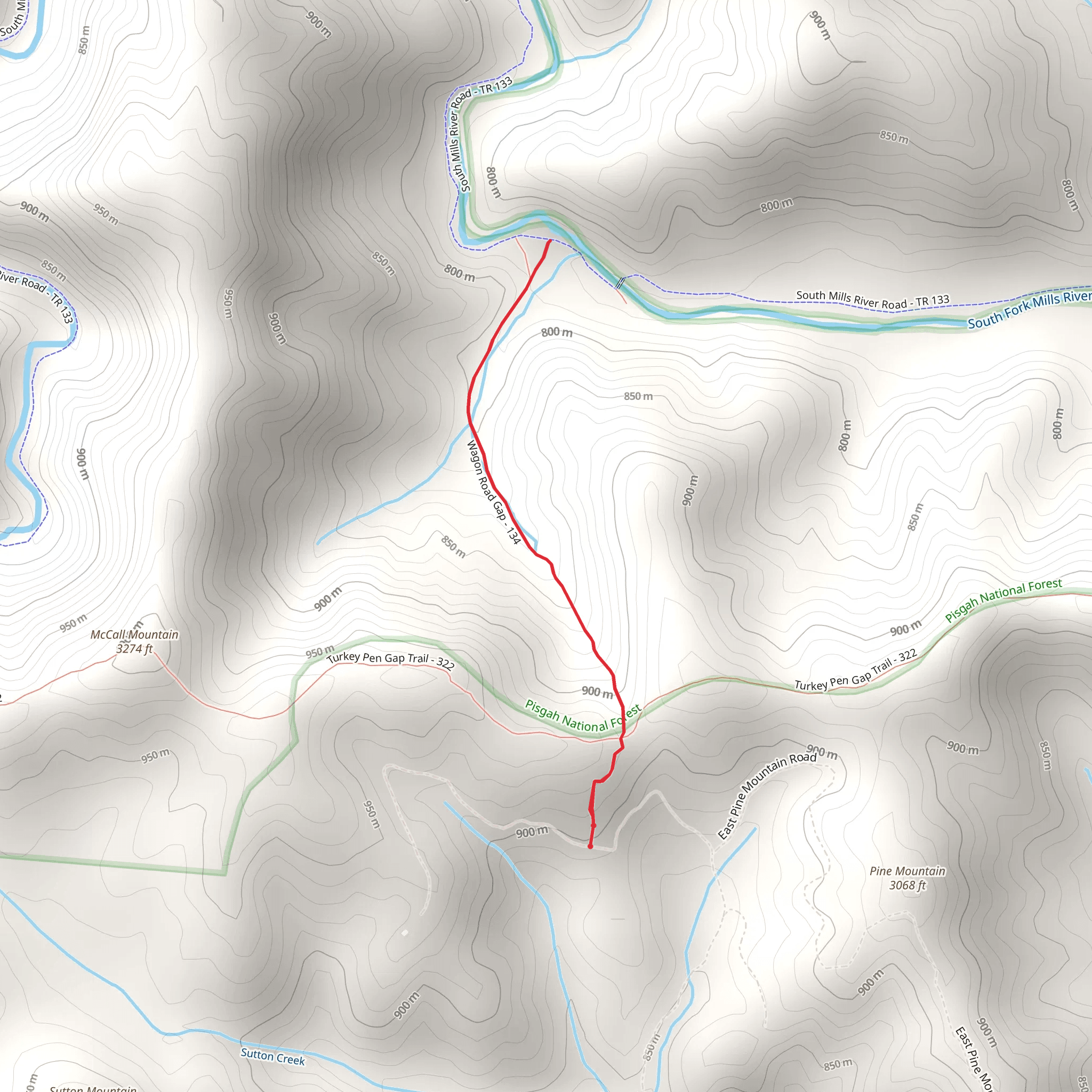 Wagon Road Gap Trail mobile static map