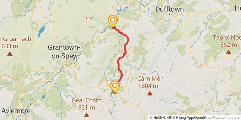Speyside Way spur 1 Map