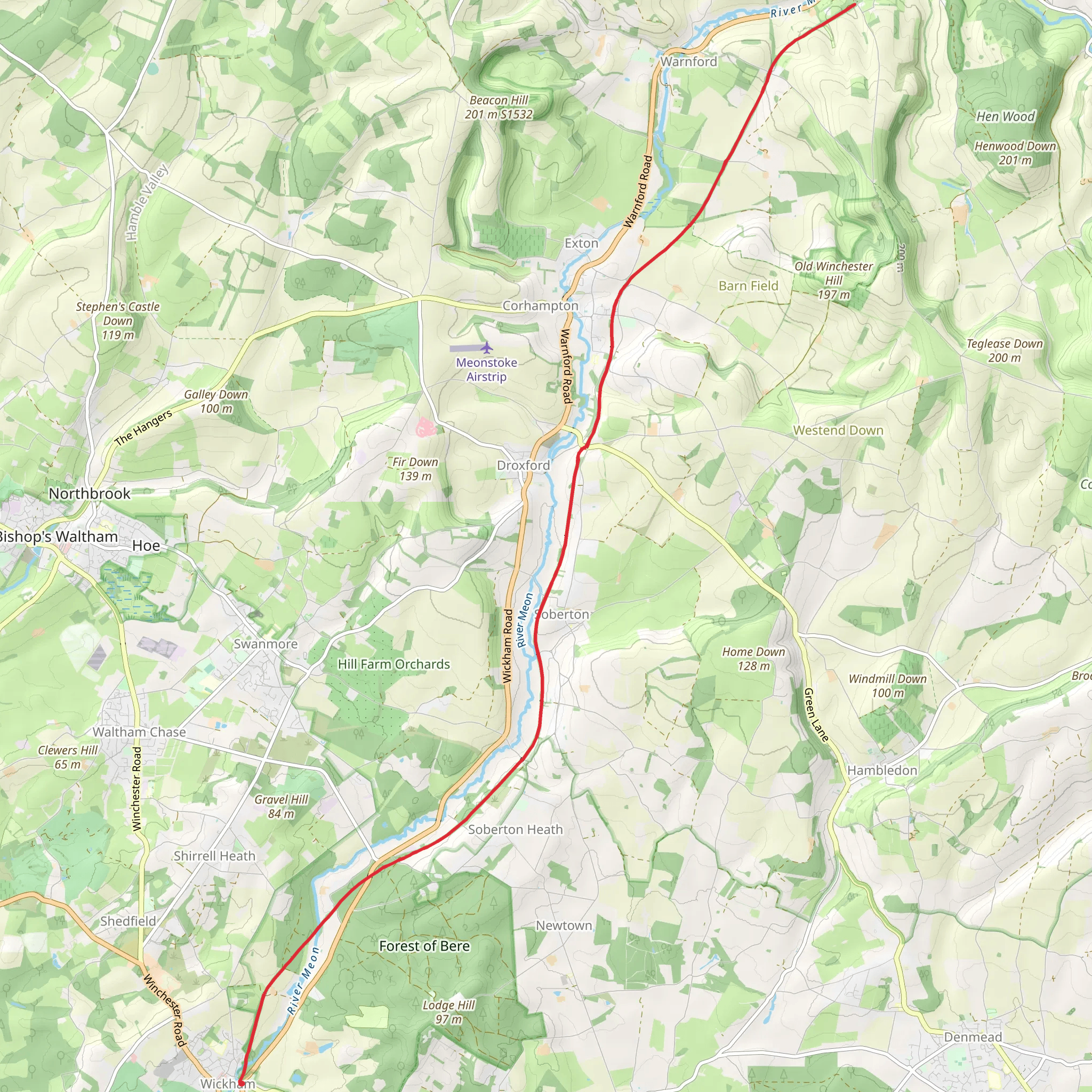 Meon Valley Trail mobile static map