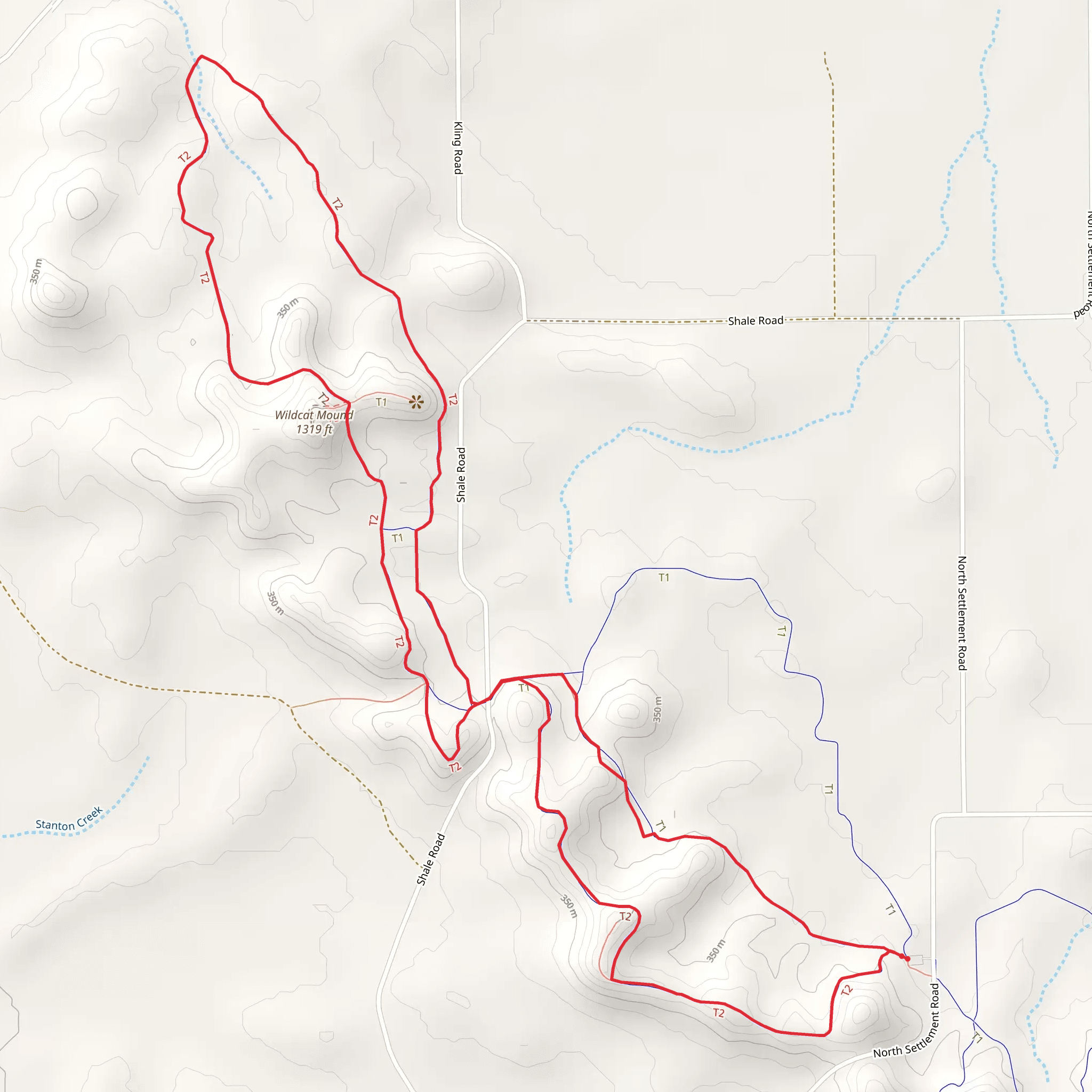 Norway pine, Wild Cat and Red Oak Loop mobile static map