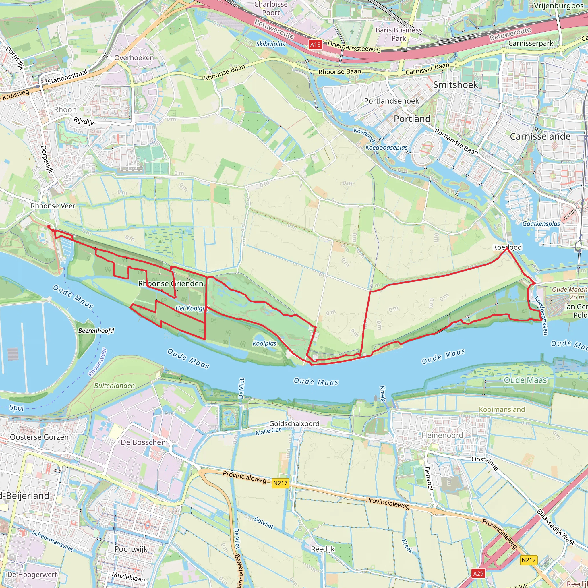 Groen Lint Langs de Oude Maas Loop mobile static map