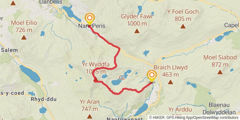 24 hours Loop from Capel Curig stage 2 Map