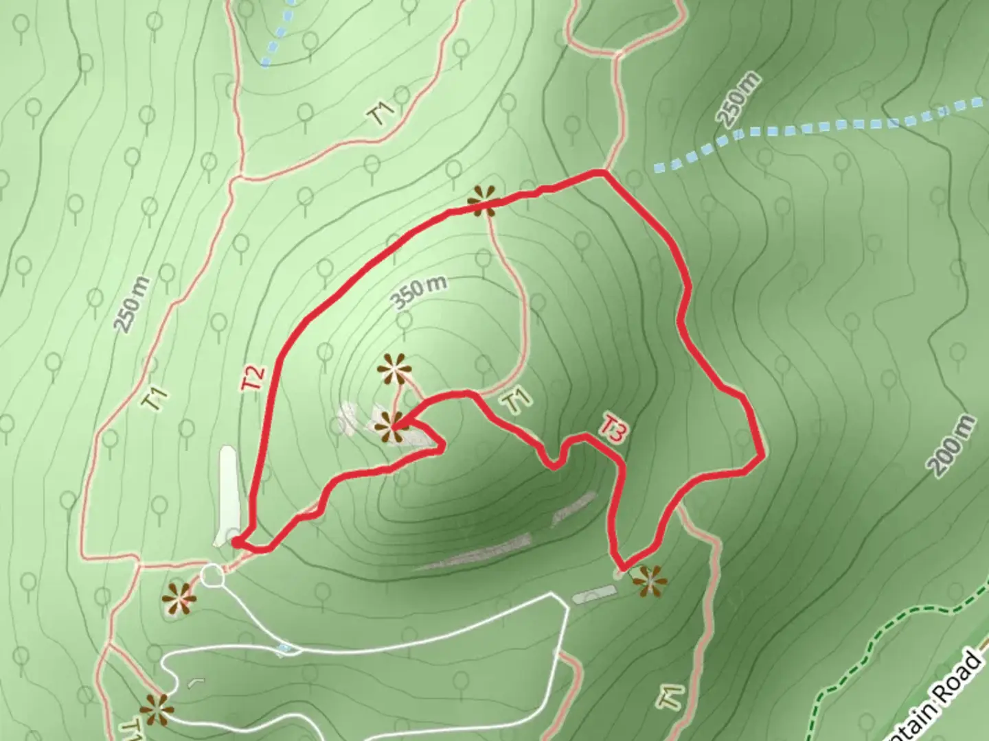 An image depicting the trail Sugarloaf Mountain - Northern Peaks Loop Trail and its surrounding area.