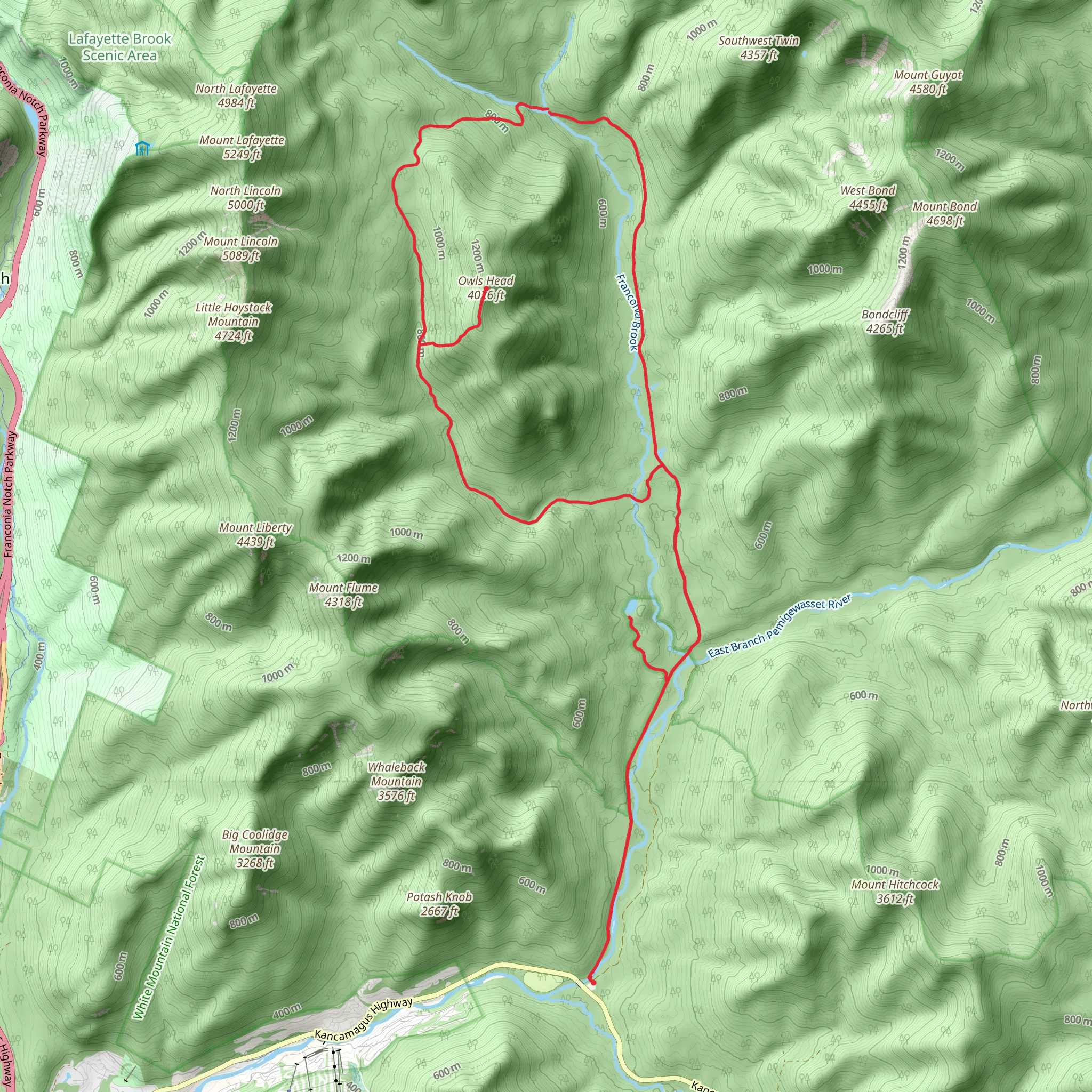 Owl's Head Loop mobile static map