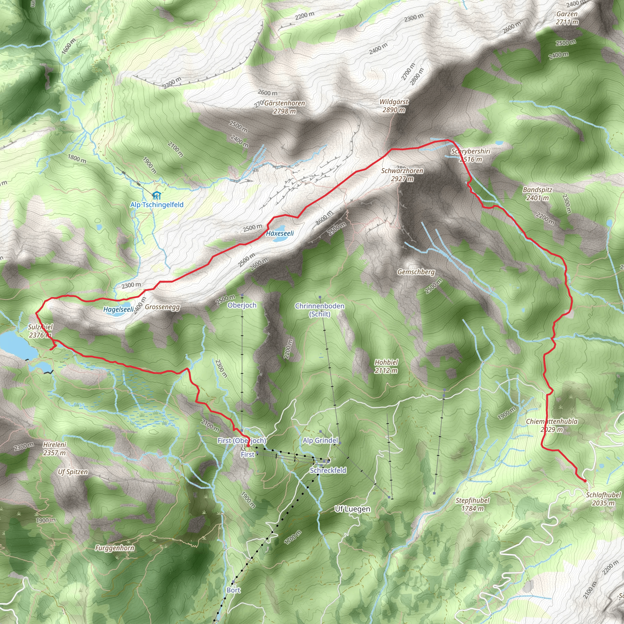 First - Bachalpsee - Hagelsee - Wart - Grosse Scheidegg No 5 mobile static map