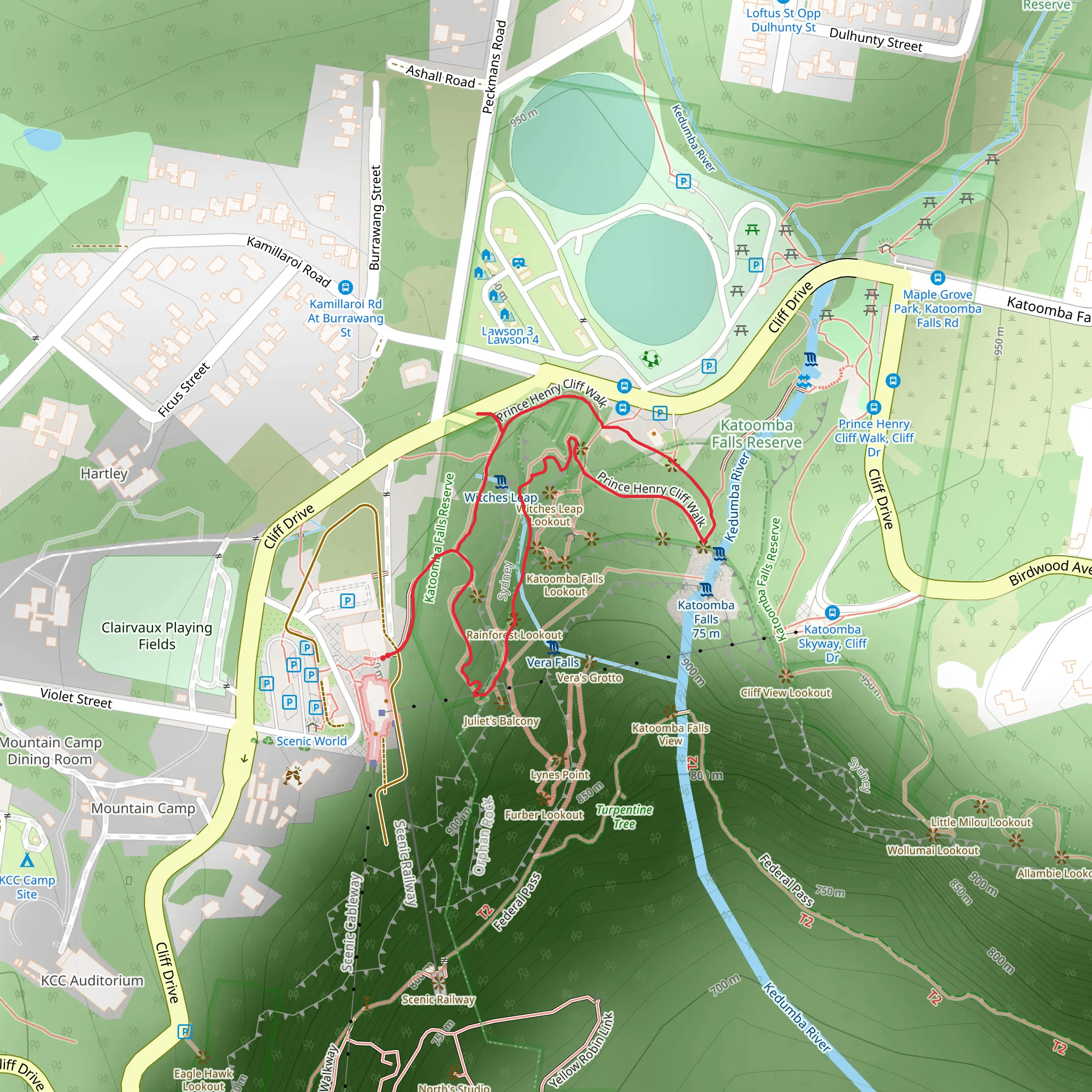Round Track in Katoomba mobile static map