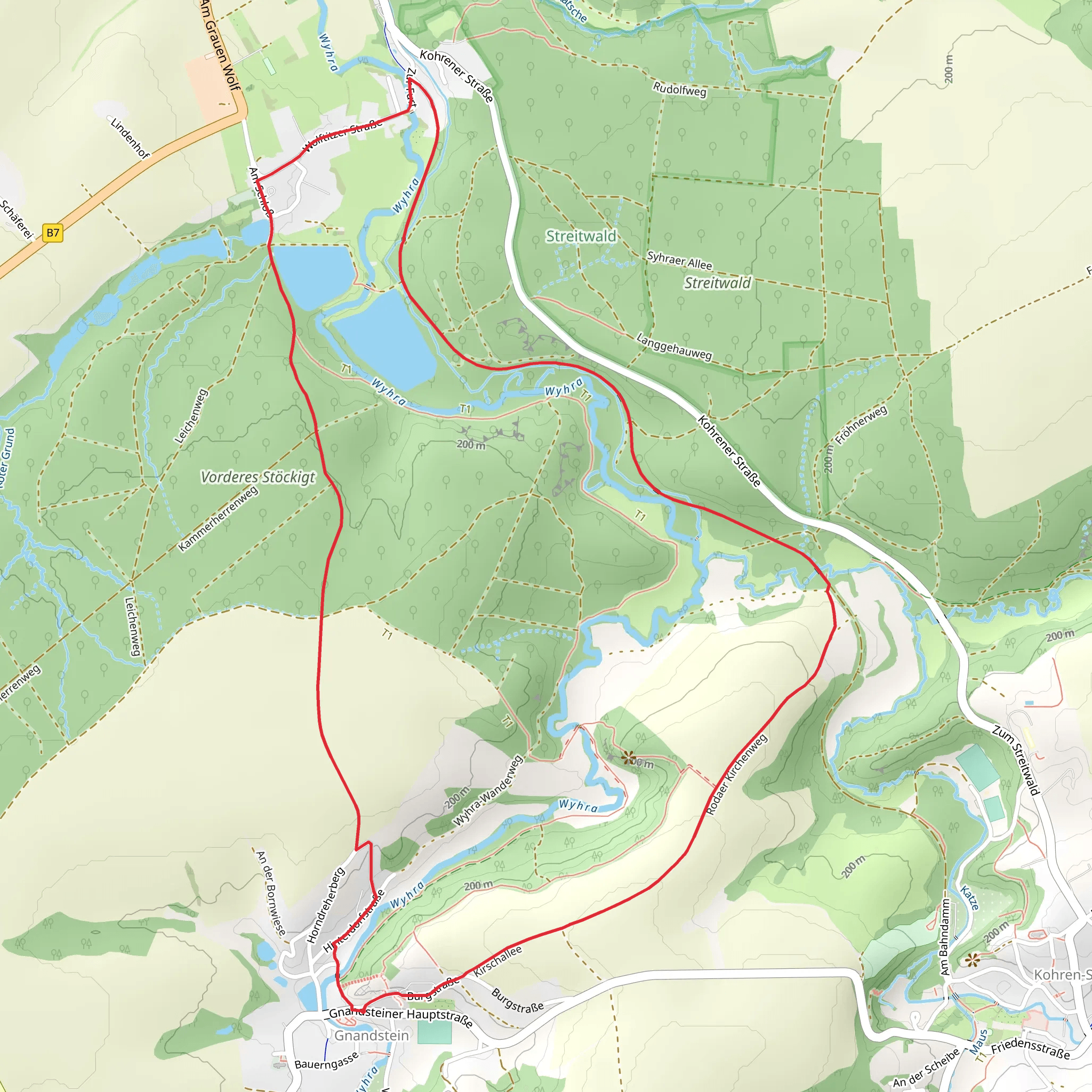 Burg Gnandstein and Vorderes Stockigt Loop mobile static map