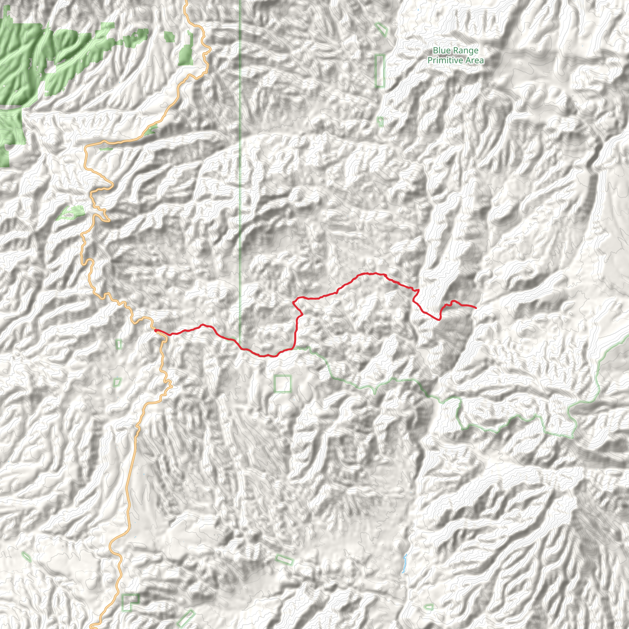 Hu Bar Trail via Bearpen Creek mobile static map