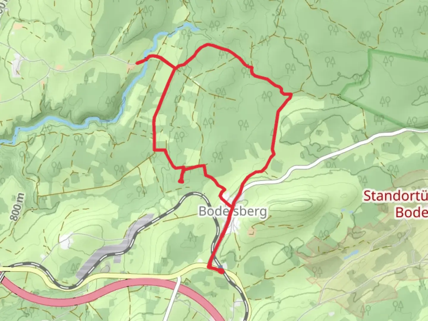 An image depicting the trail Baiernfliehburg Runde and its surrounding area.