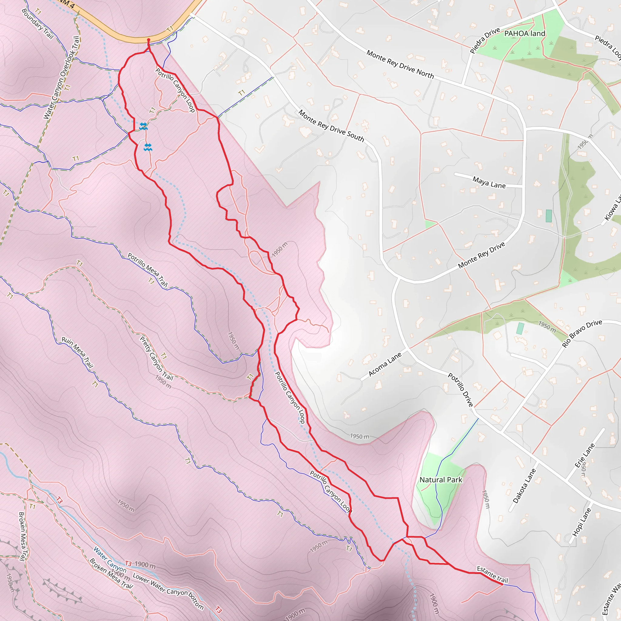 Potrillo Canyon Loop mobile static map
