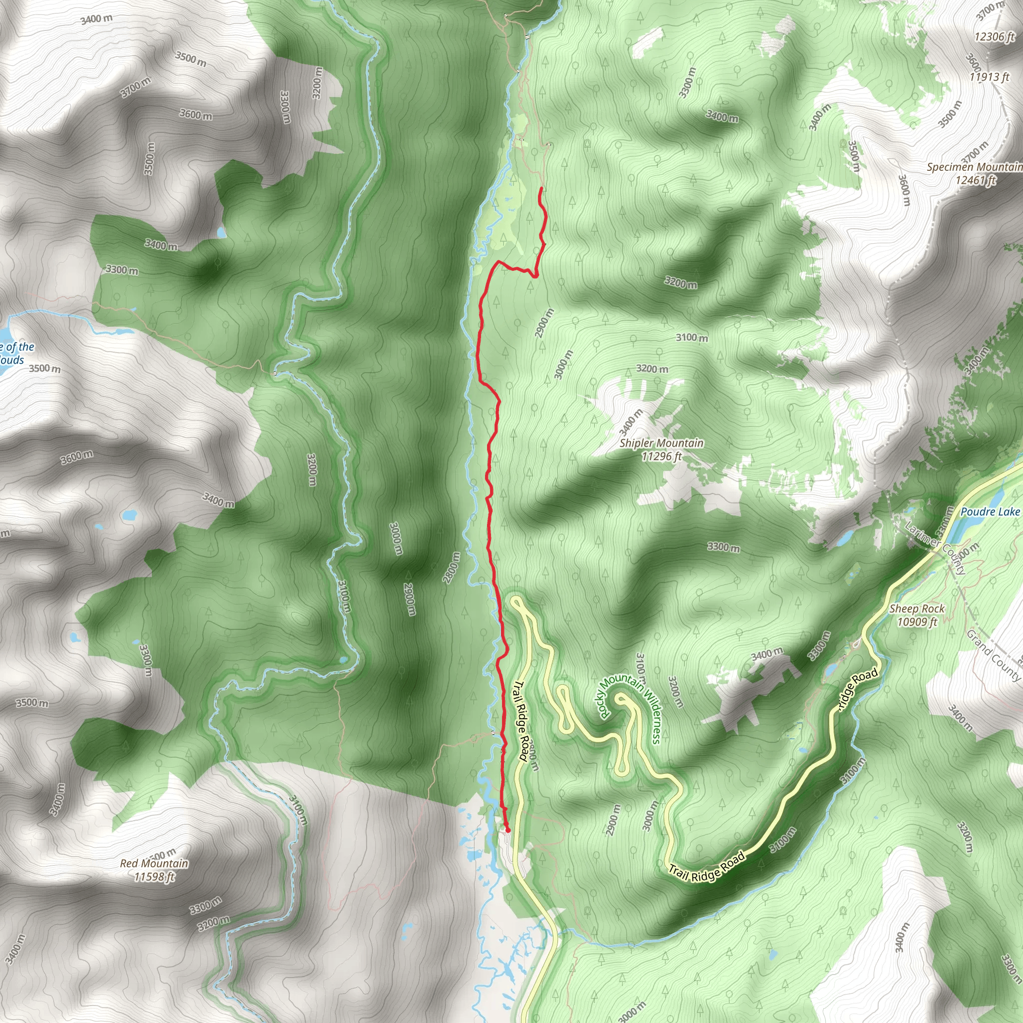 Colorado River Trail - La Poudre Pass Trail mobile static map