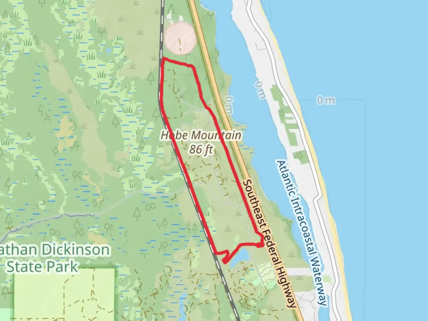An image depicting the trail Green Loop Trail - JDSP and its surrounding area.