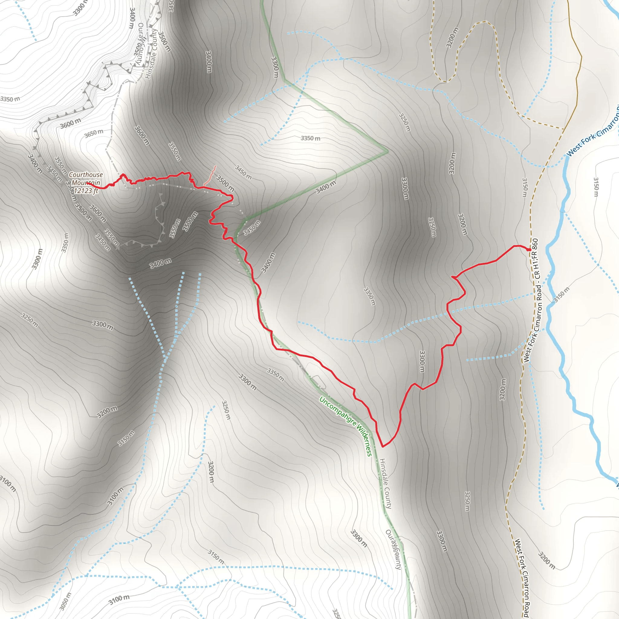Courthouse Mountain mobile static map