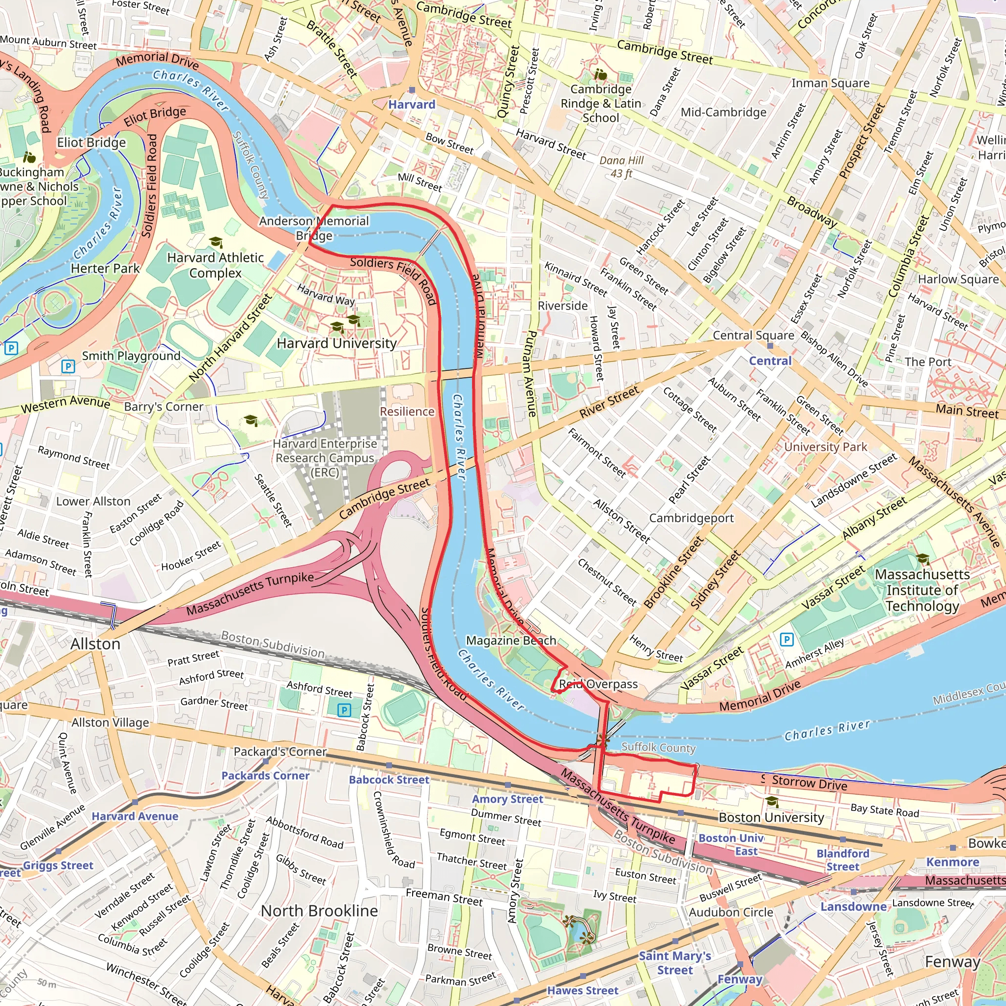 Dr Paul Dudley White Path mobile static map