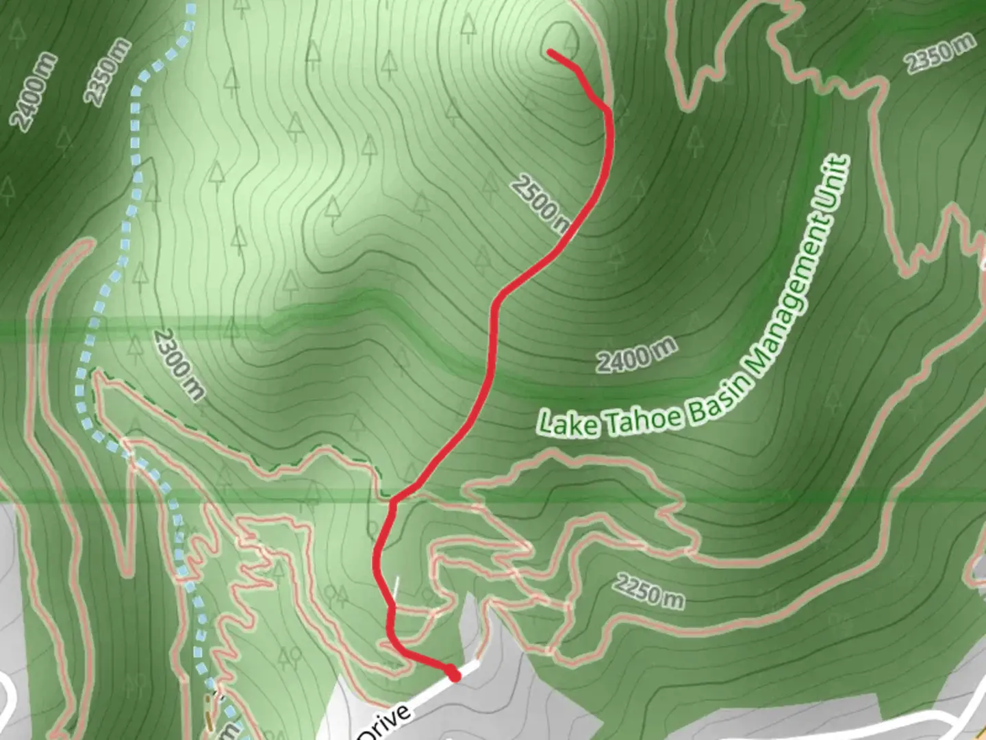 An image depicting the trail Allison Ridge - Short and its surrounding area.