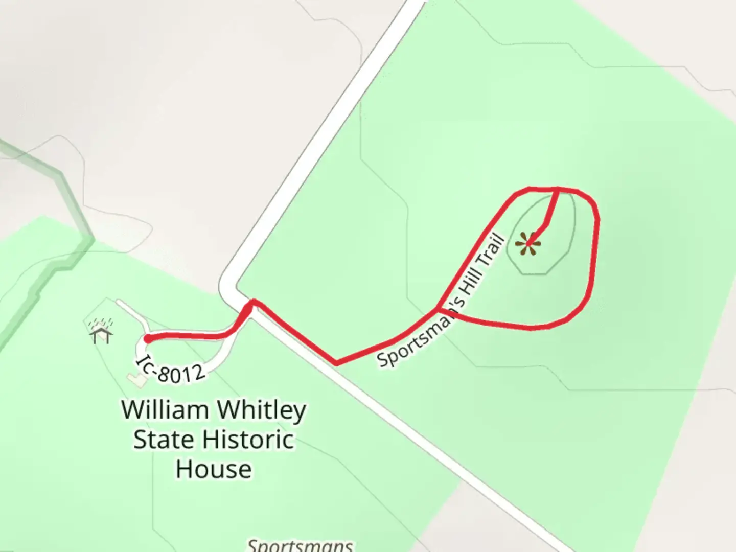 An image depicting the trail Sportsman's Hill Loop and its surrounding area.