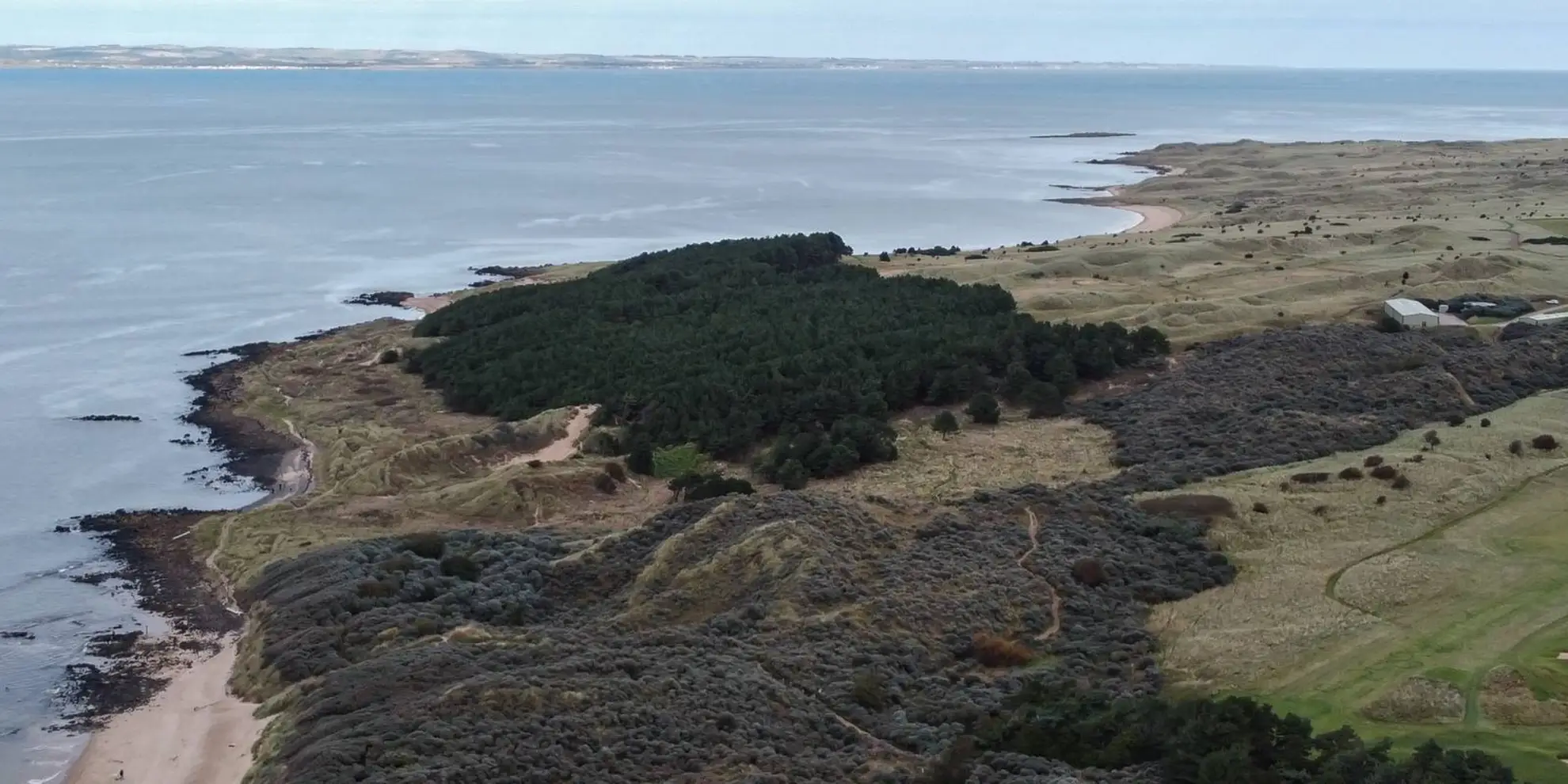 An image depicting the trail Gullane Point and Aberlady Bay to Yellow Craig Loop and its surrounding area.