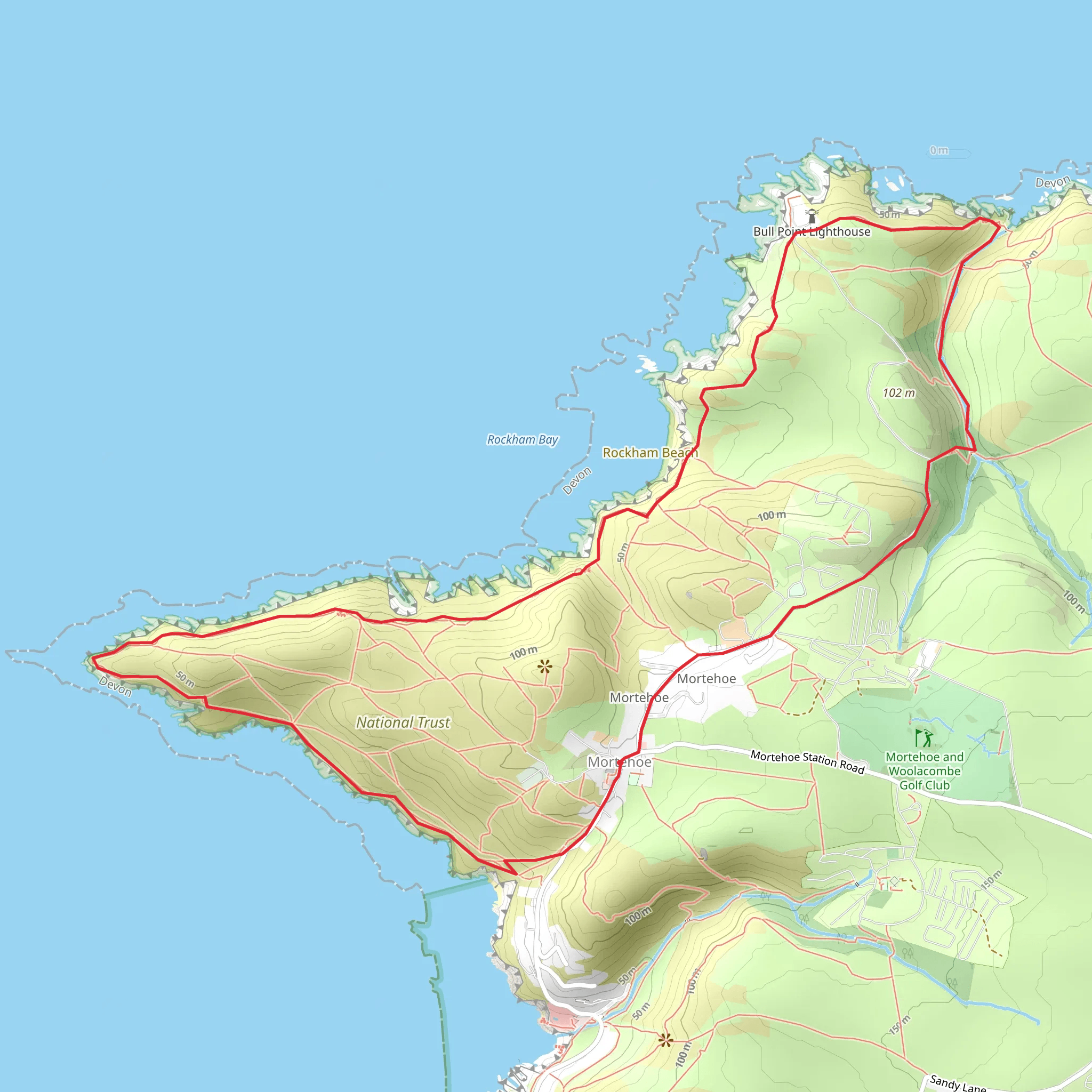 Morte Point Walk mobile static map