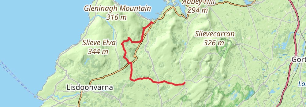 Burren Way and Cliffs of Moher 6-Day Challenging Tour (Hillwalk Tours) stage 4 Map
