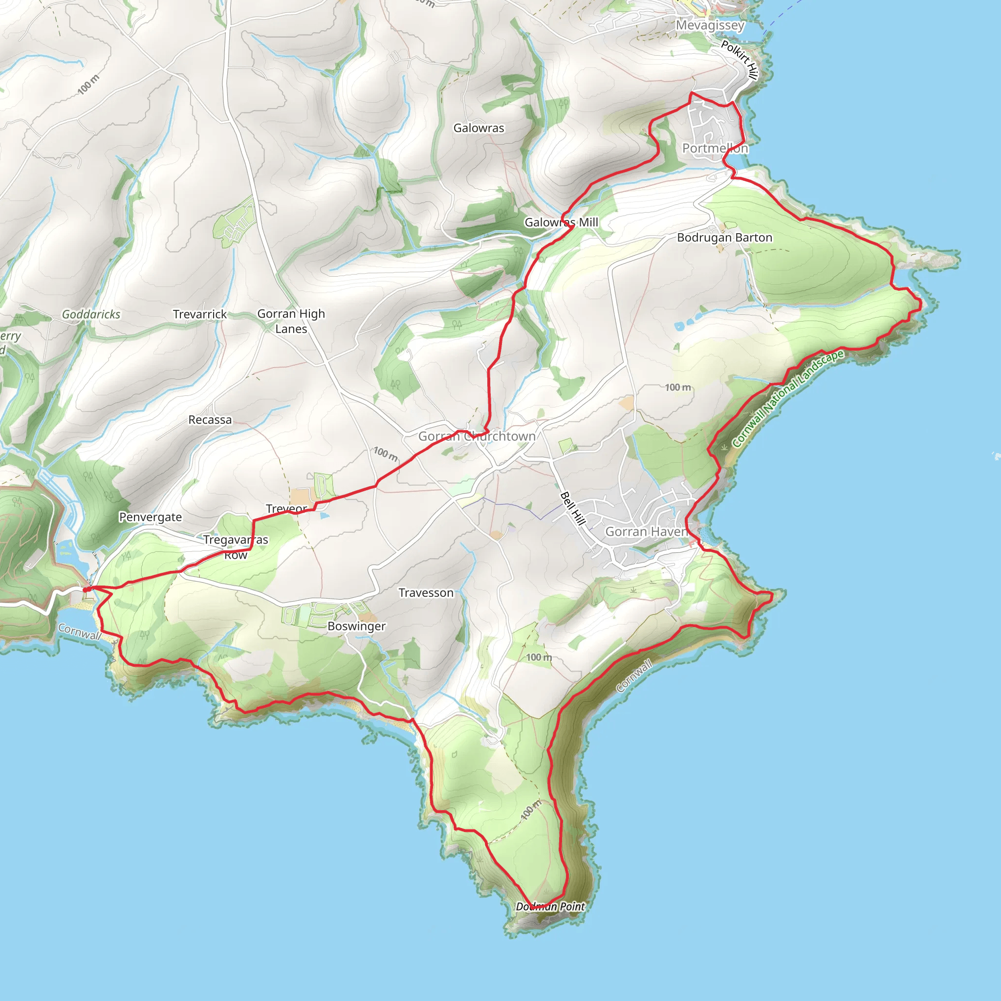 Dodman Point and Gorran Haven mobile static map