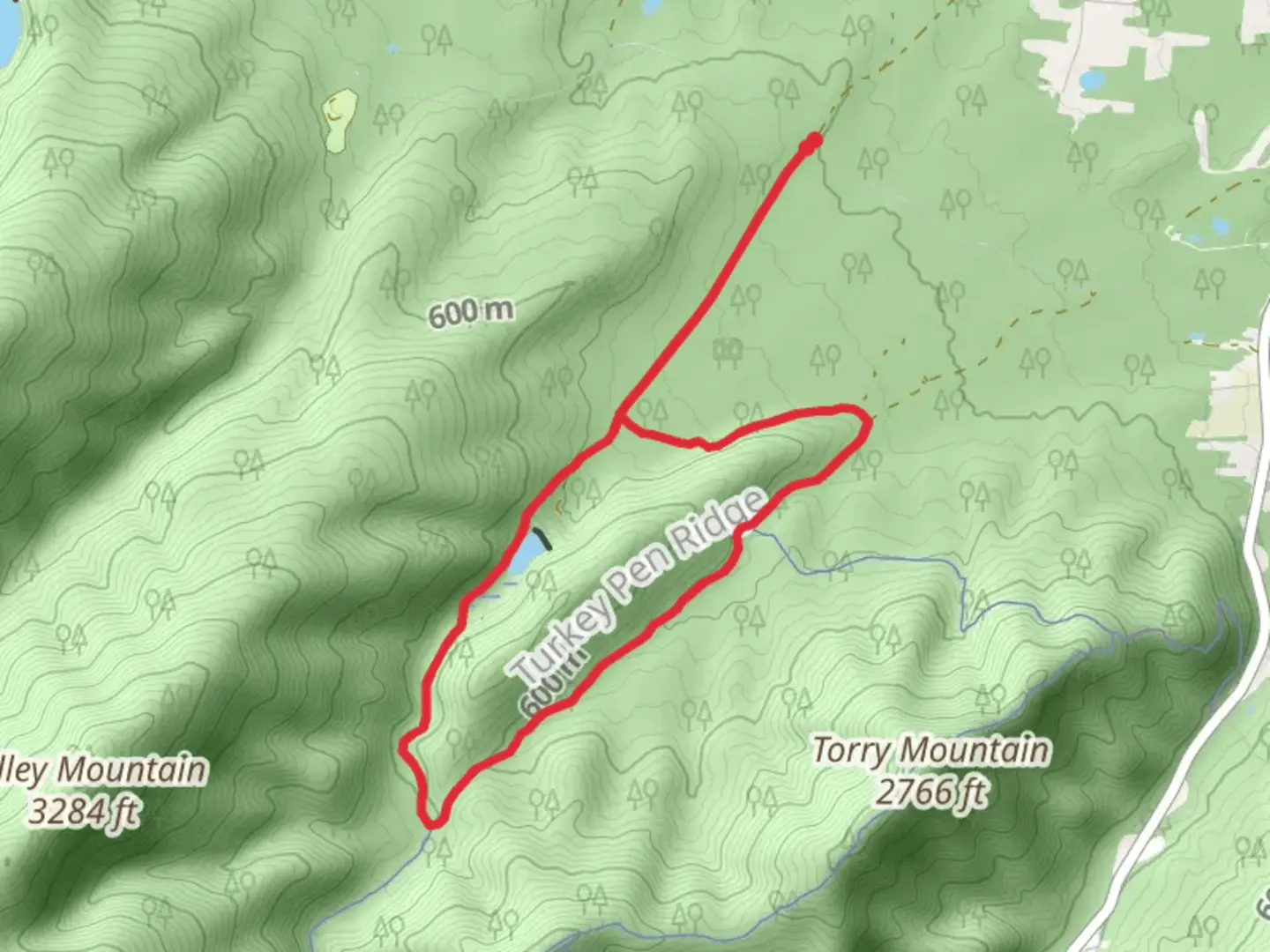 An image depicting the trail Mills Creek Dam and Mills Creek Loop Trail and its surrounding area.