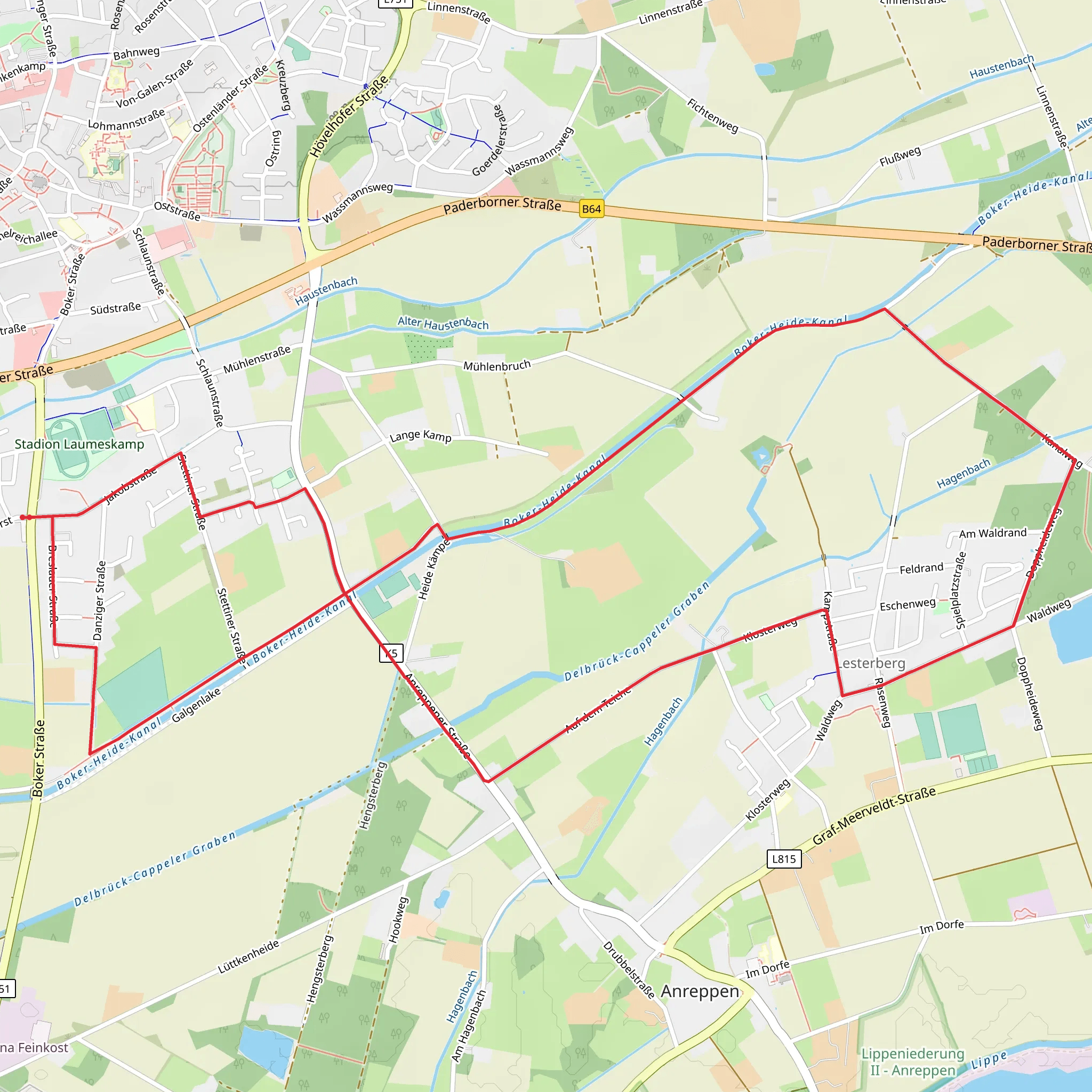 Laumeskamp and Lesterberg Loop mobile static map