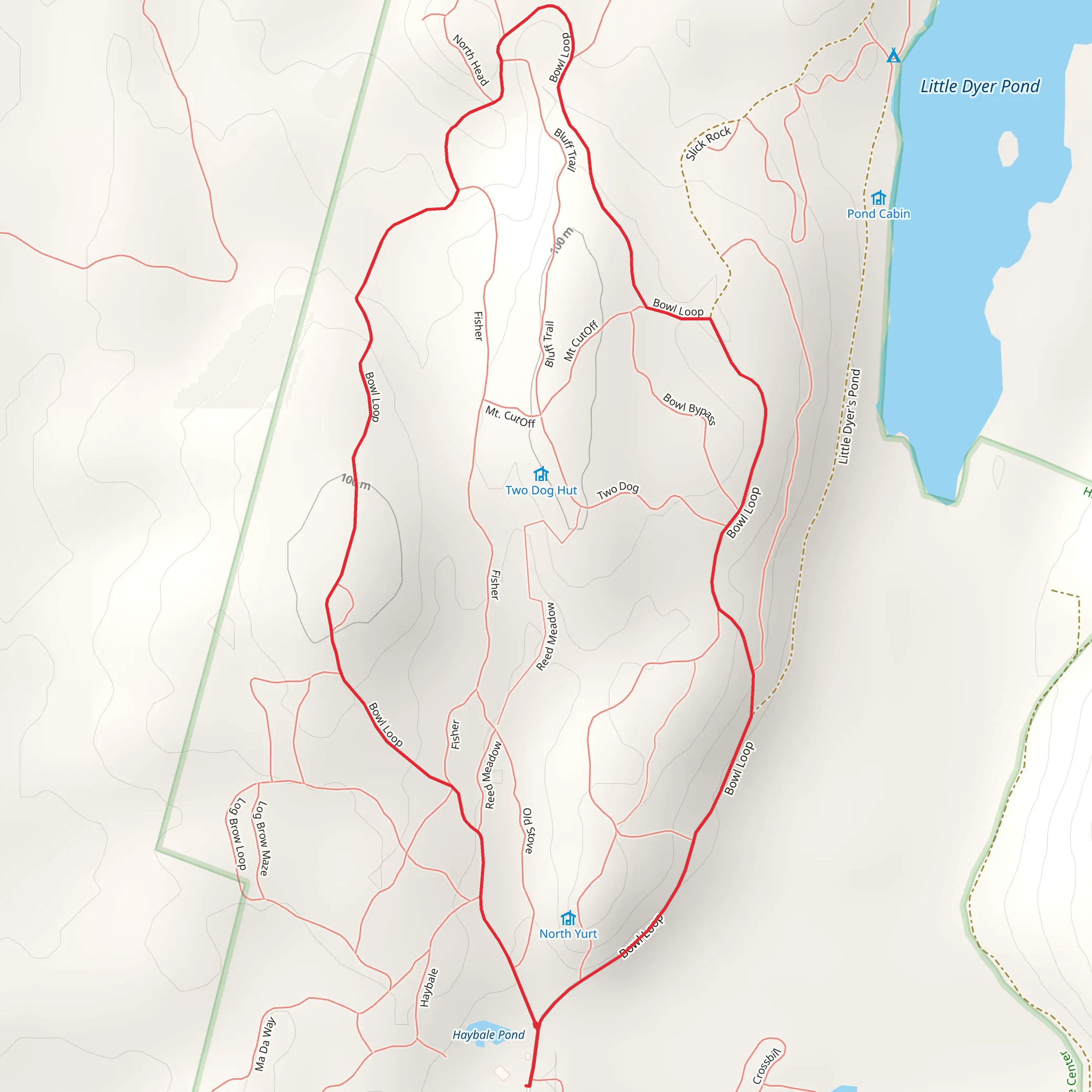 Haybale Pond Loop mobile static map