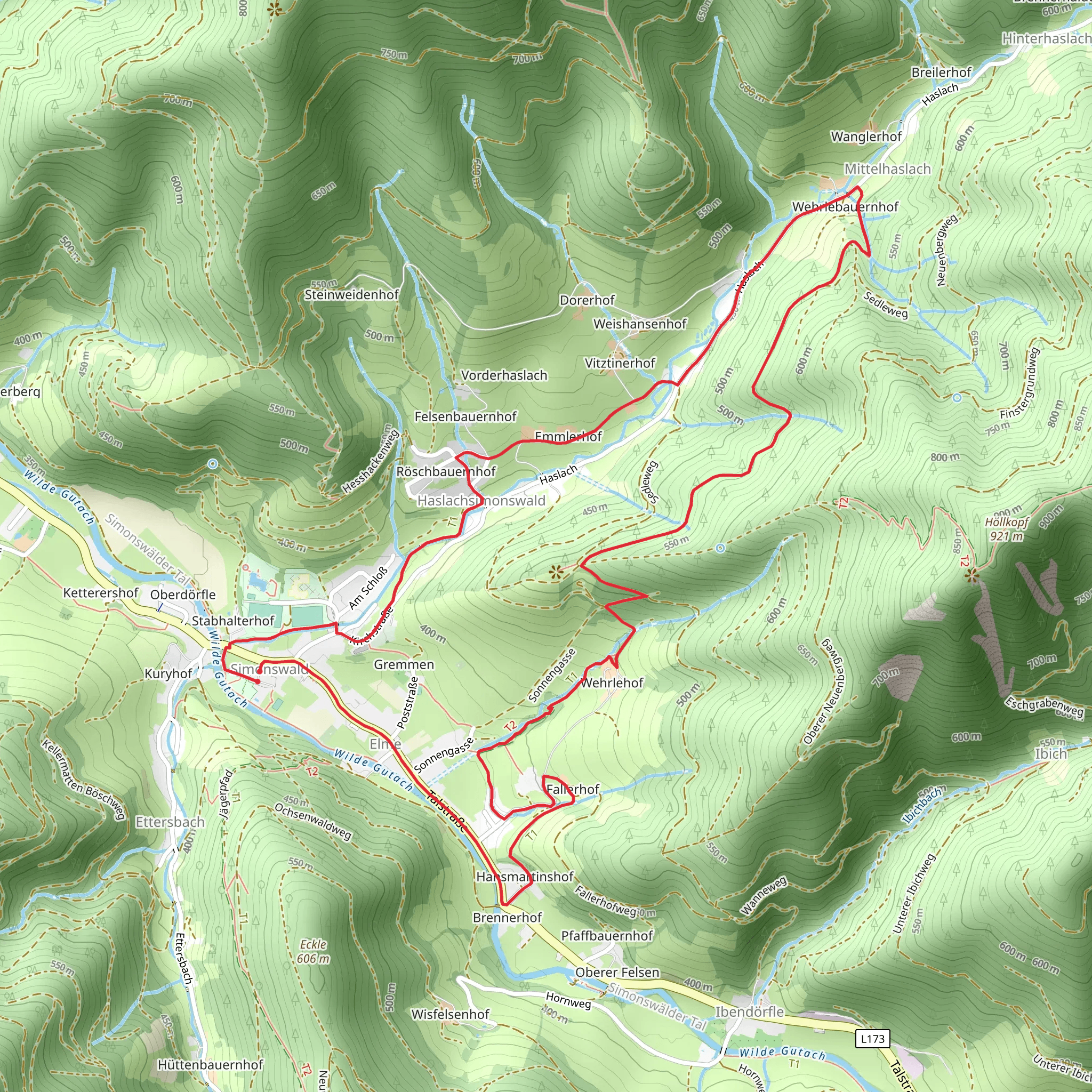 Hinterhaslach - Gummeneck and Neuenberg mobile static map