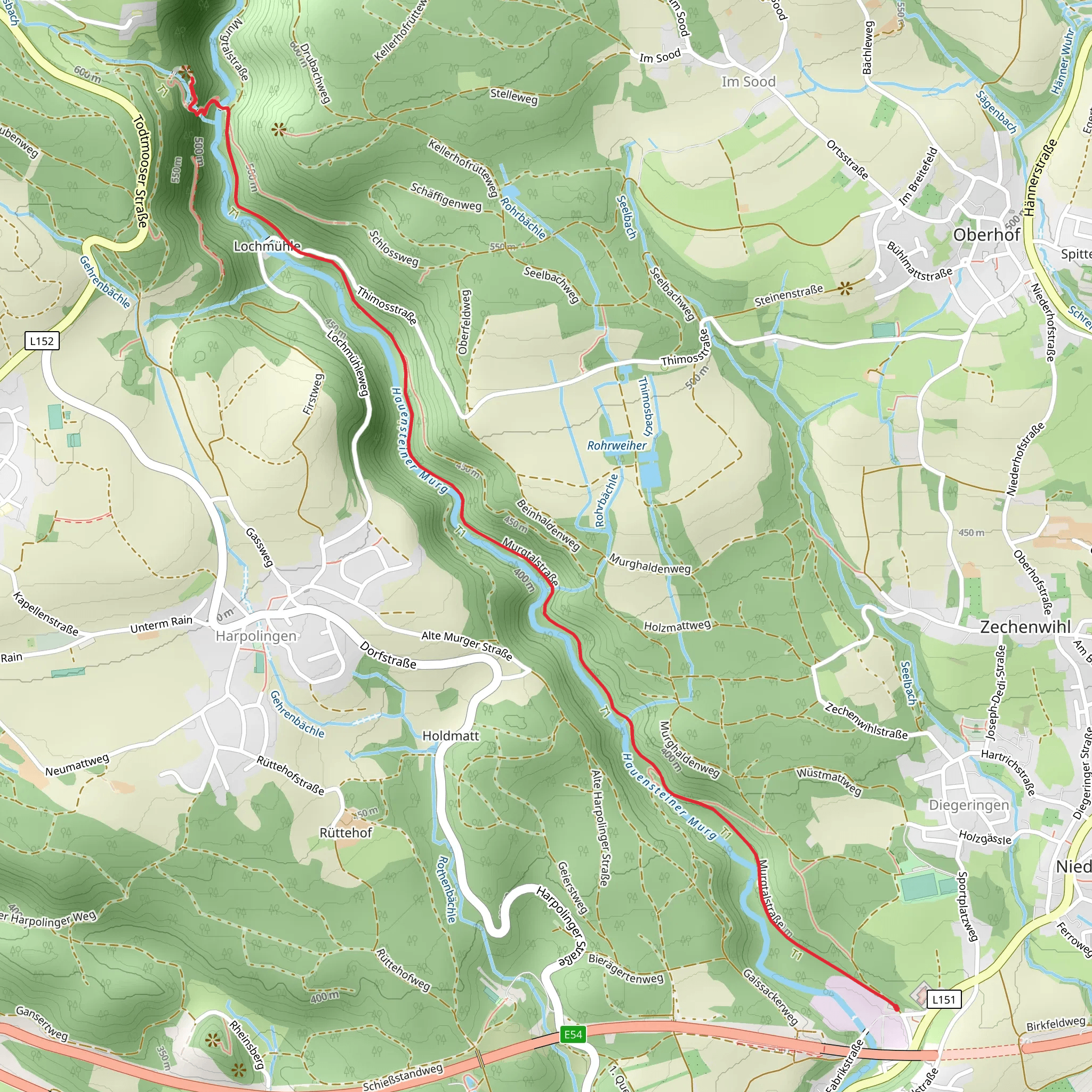 Lehnbach-Wasserfall Walk mobile static map