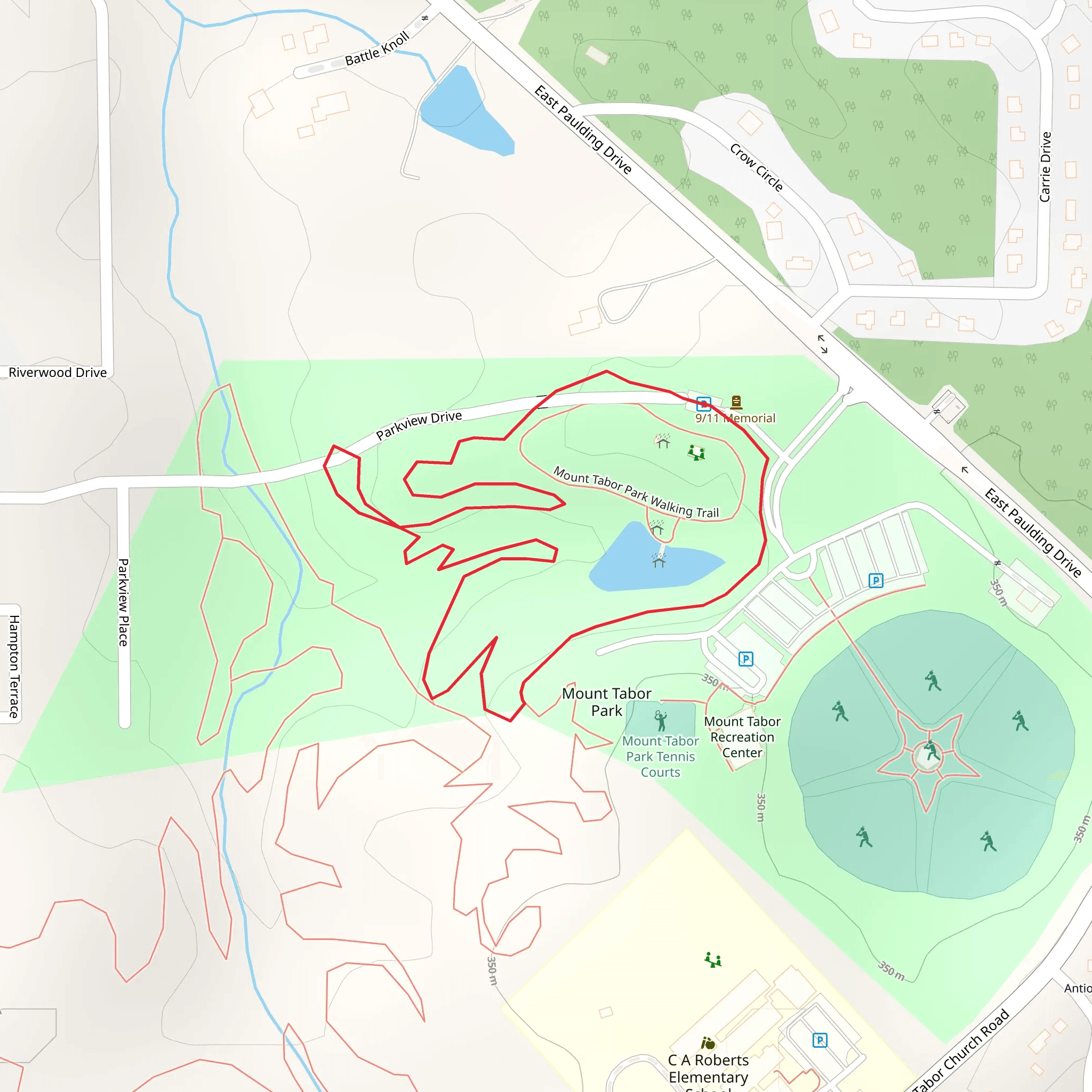 Mount Tabor Park Loop mobile static map