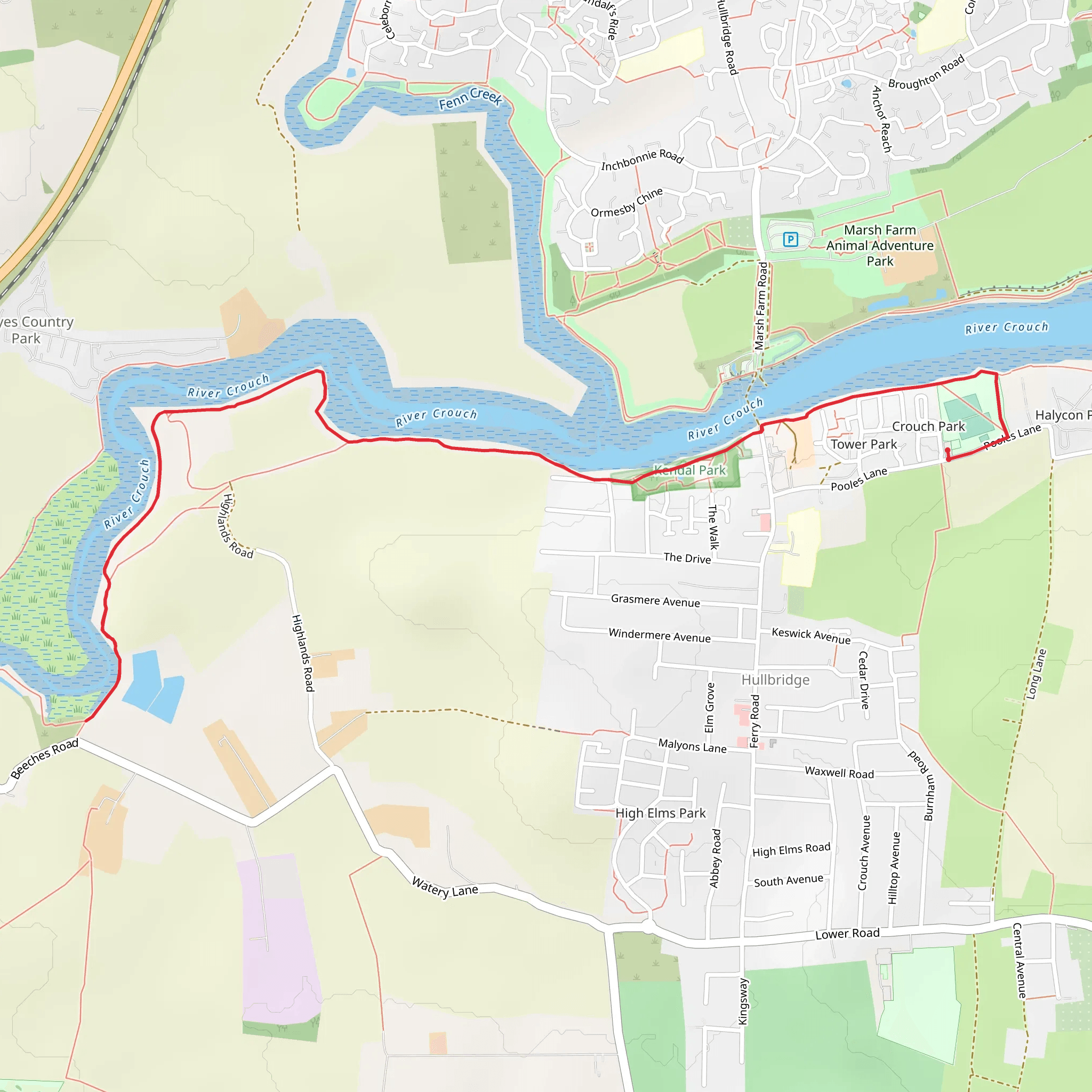 River Crouch Walk - Hullbridge mobile static map