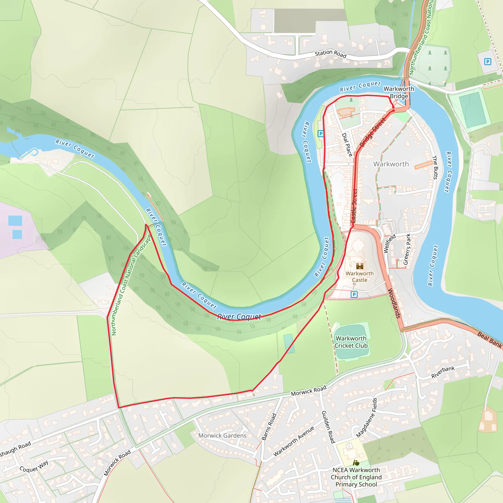 Warkworth River Walk mobile static map
