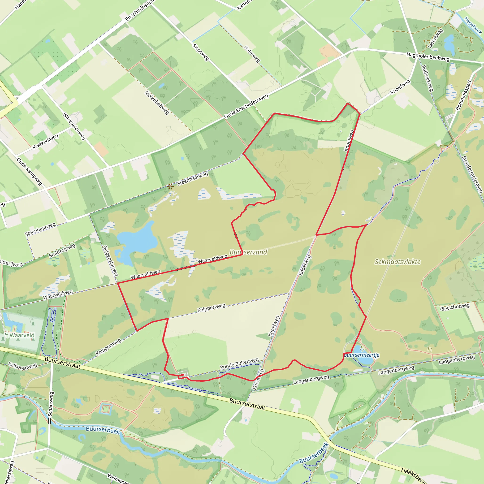 Waarveld Weg, Steenhaar Weg and Buursermeertje Loop mobile static map