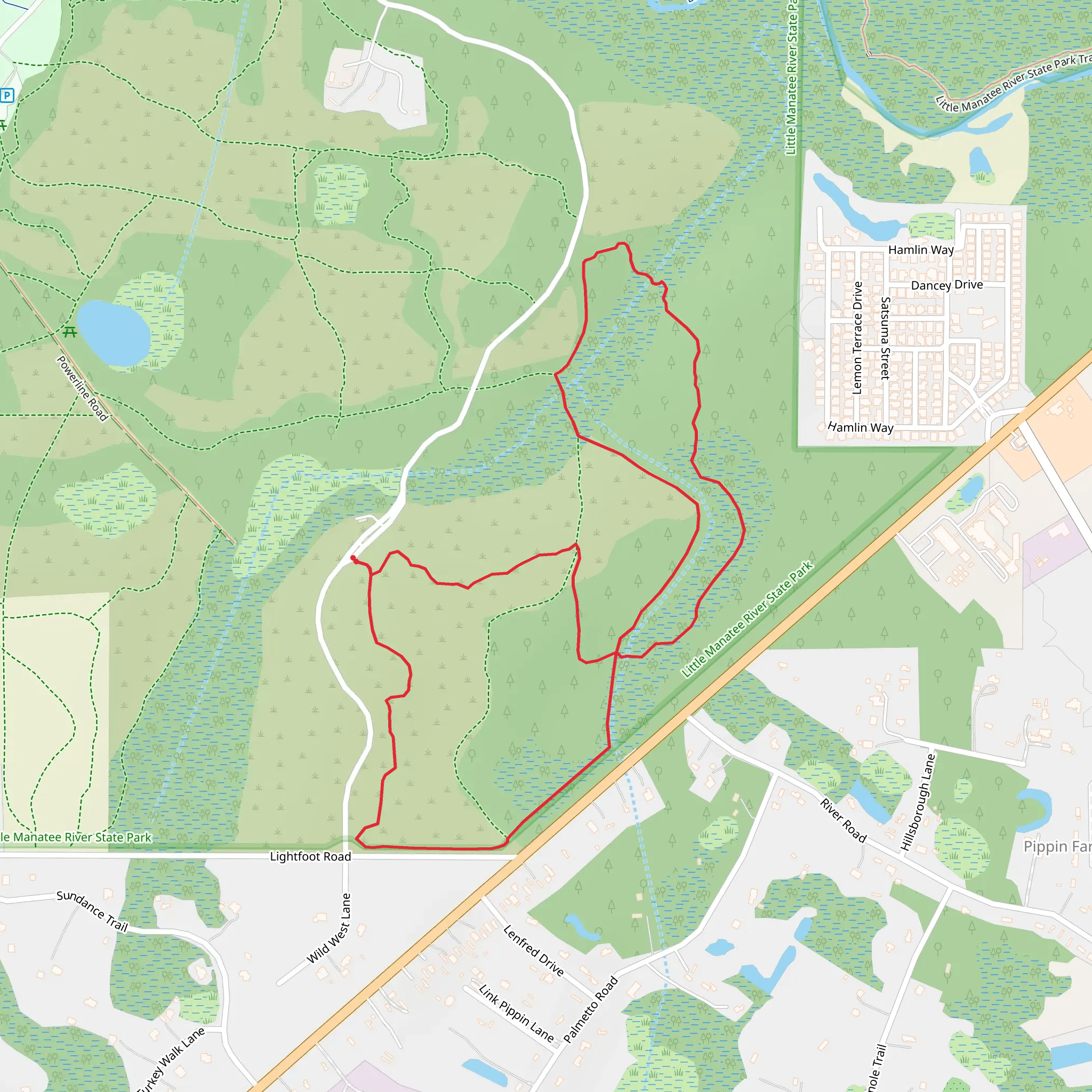 Loop around Lightfoot Road mobile static map