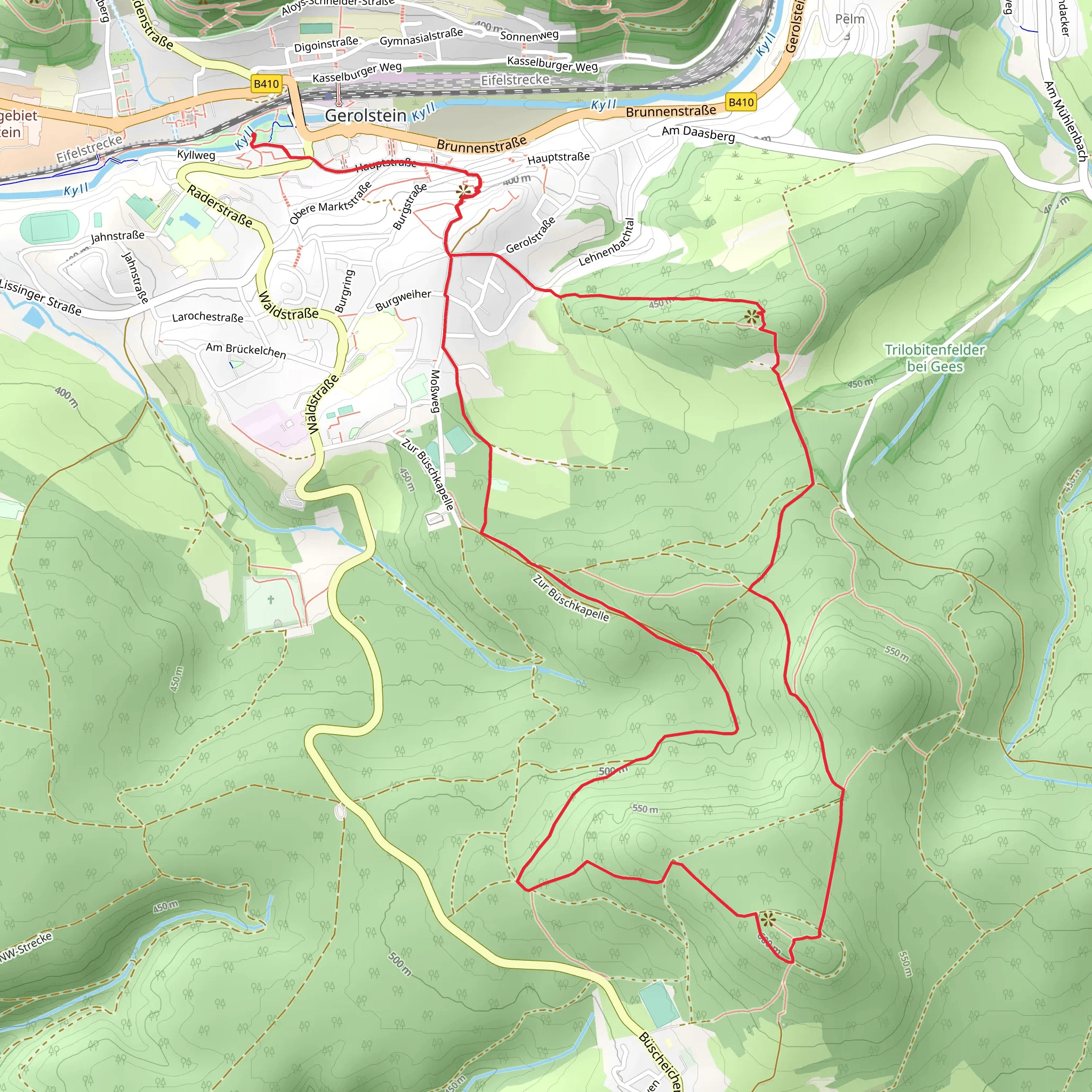 Felsenweg and Gerolsteiner Keltenpfad mobile static map