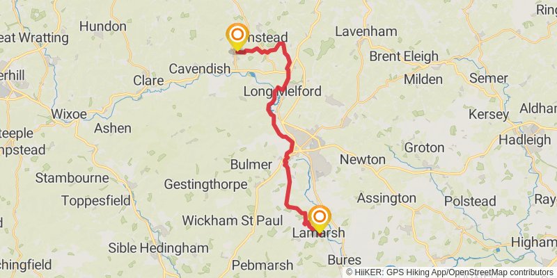 Middleton in Teesdale to Harwich Walk stage 40 Map