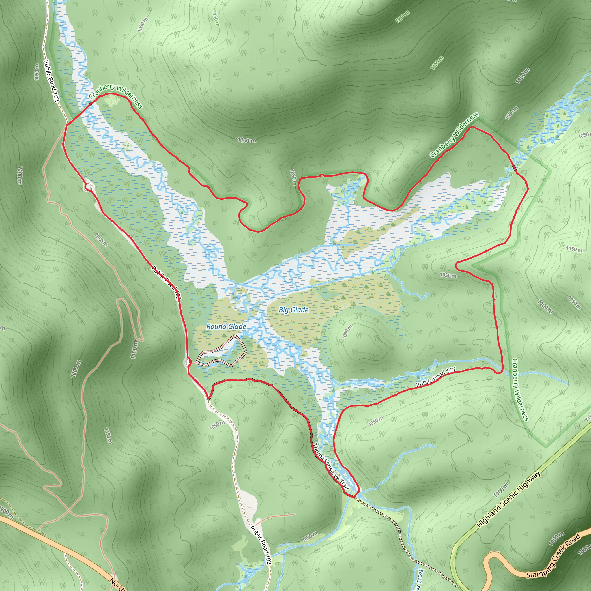 Cow Pasture Loop Trail mobile static map
