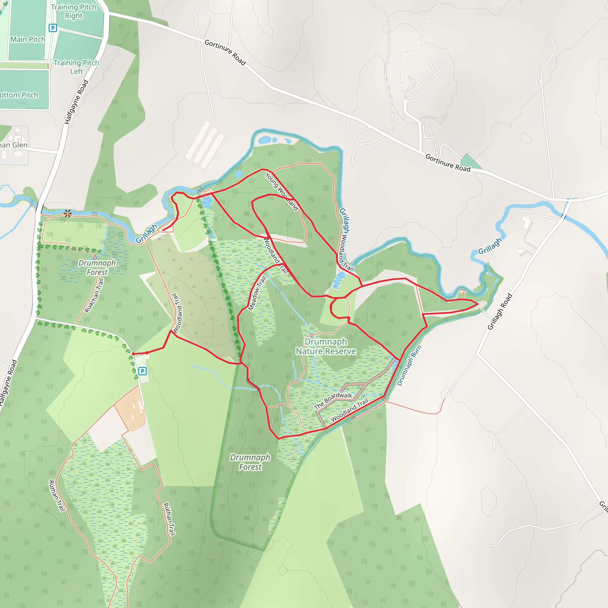 Drumnaph Woodland Trail mobile static map