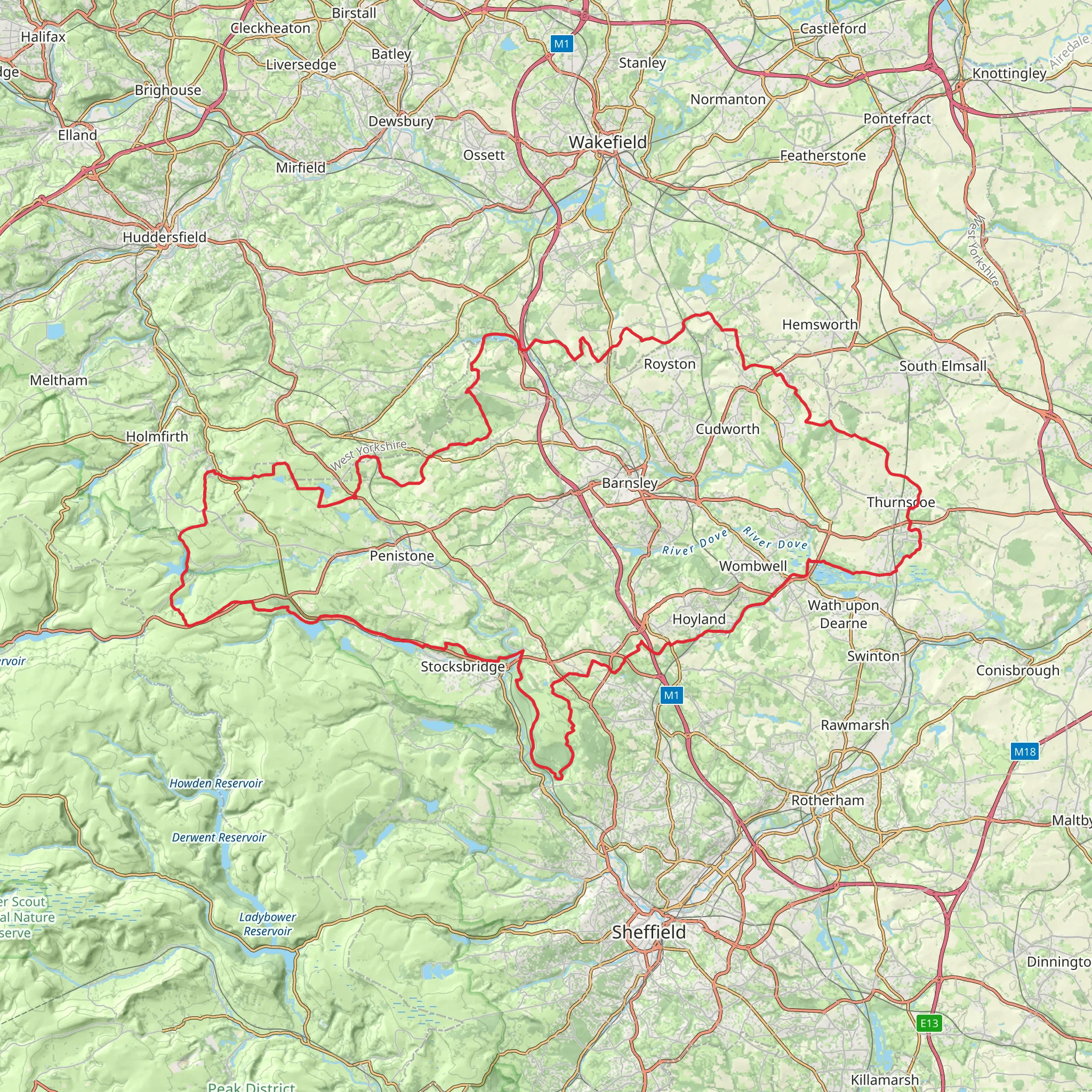 Barnsley Boundary Walk mobile static map