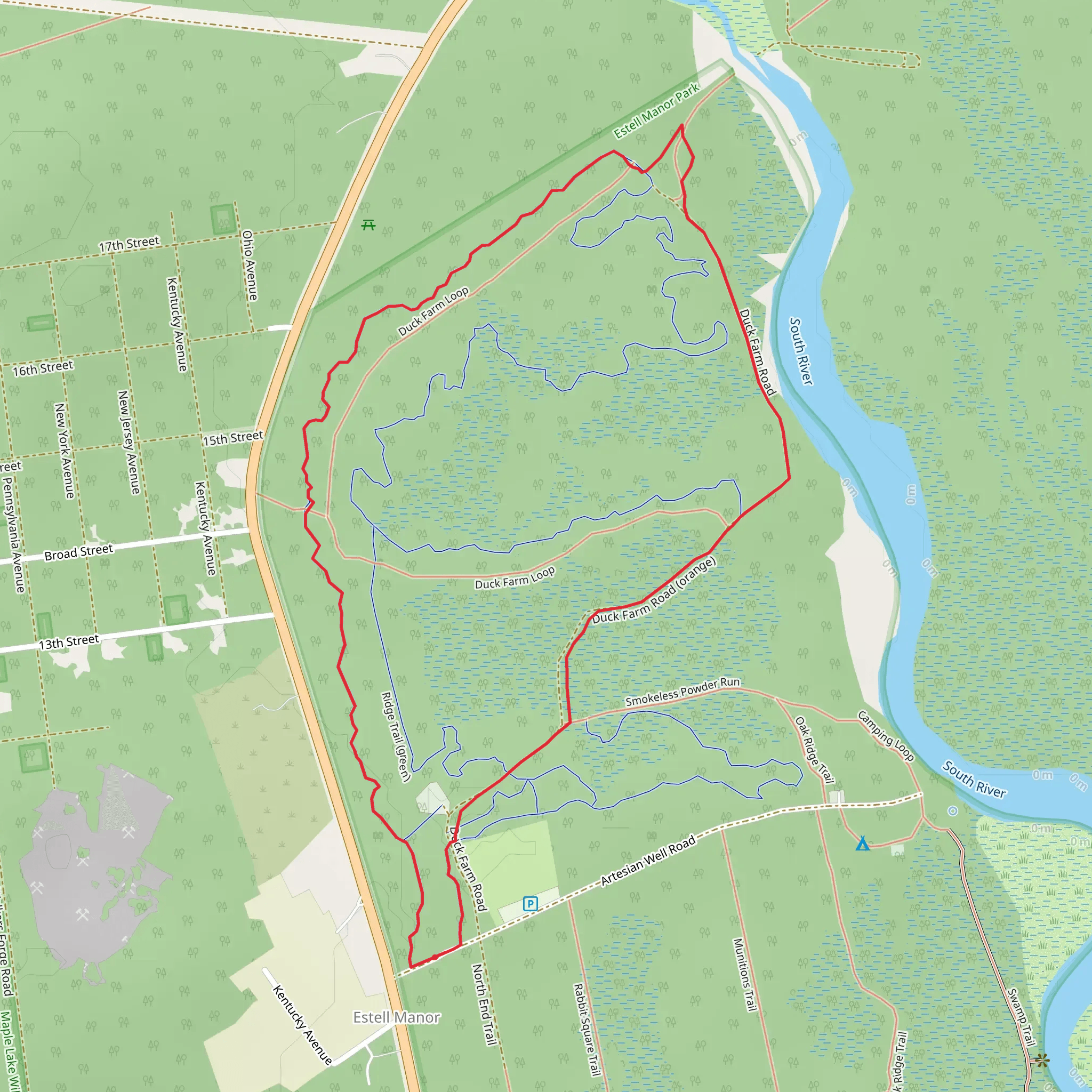 Logman Loop Trail from Artesian Well Road mobile static map
