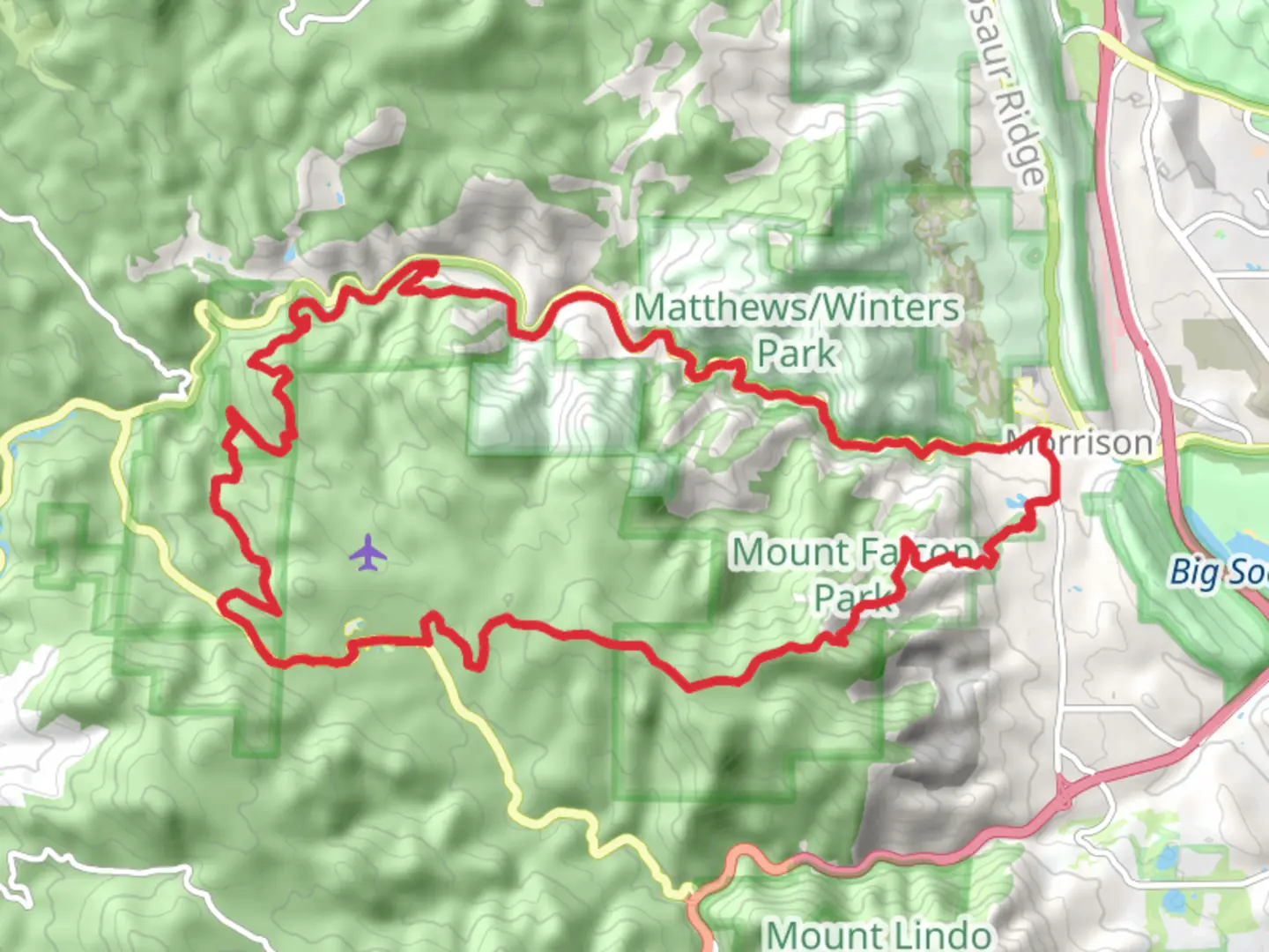 An image depicting the trail Castle and Bear Creek Loop Trail and its surrounding area.