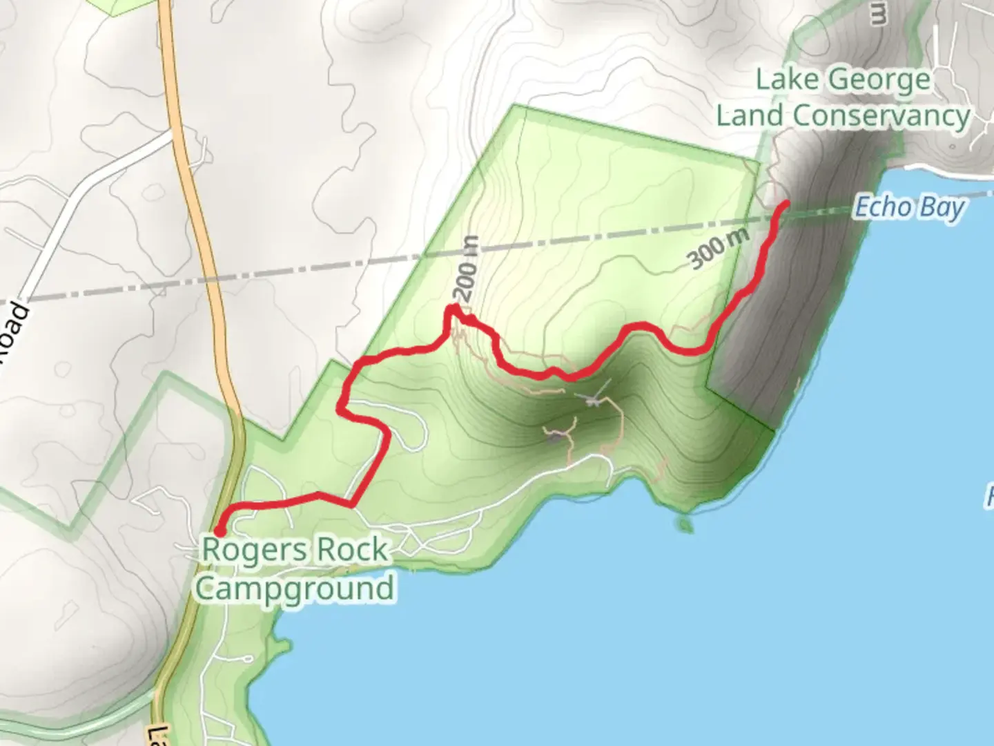 An image depicting the trail Rogers Rock Trail and its surrounding area.